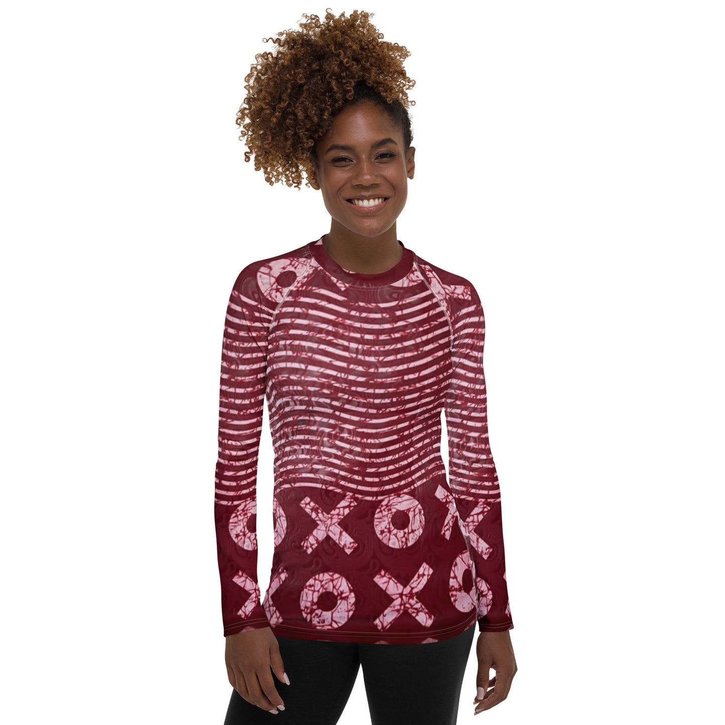 Stripey Adire Women's Rash Guard