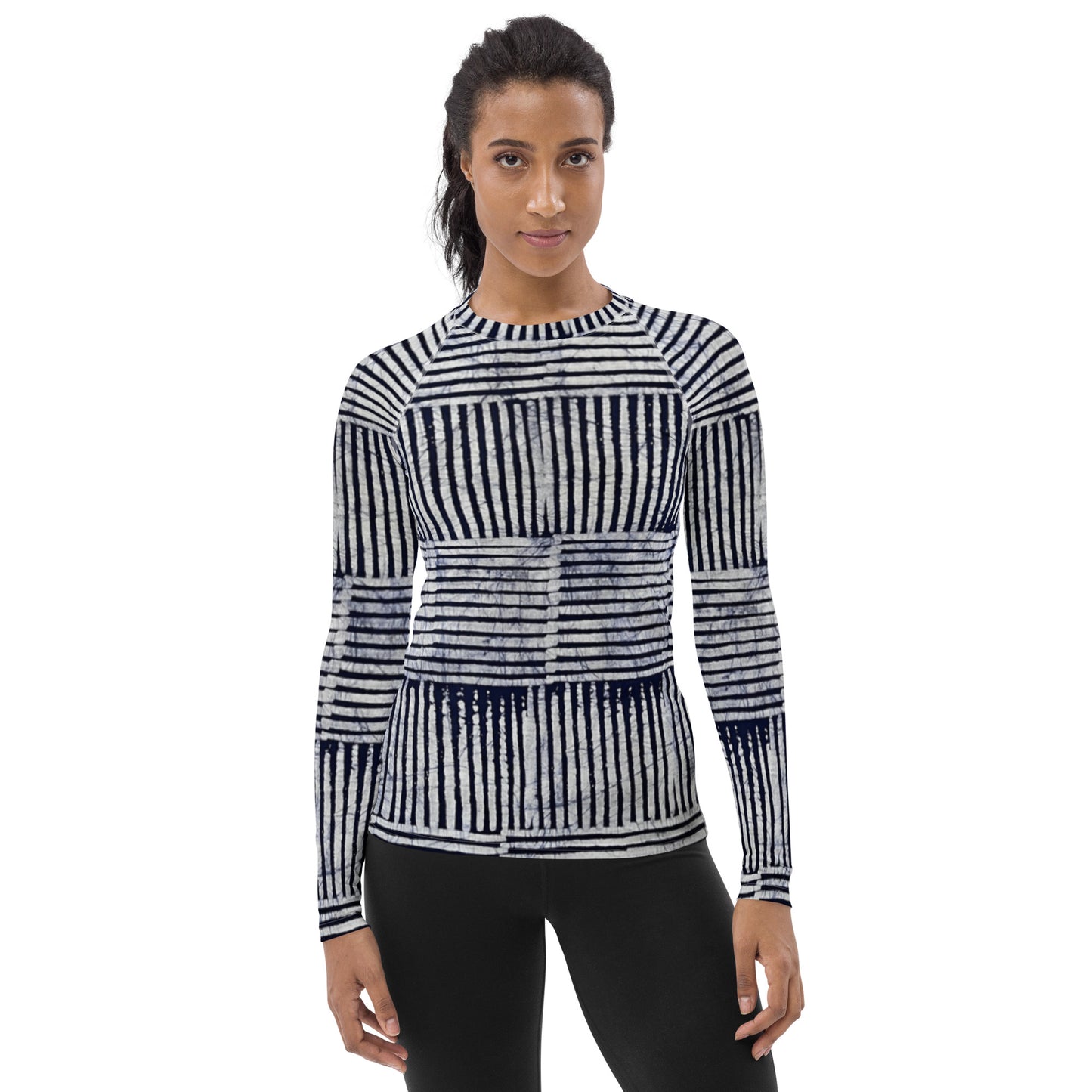 Stripey Adire Women's Rash Guard