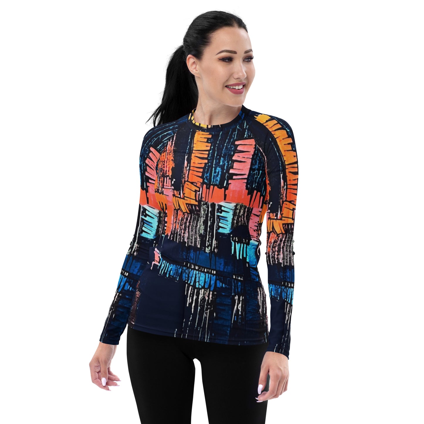 Colourful Adire Women's Rash Guard