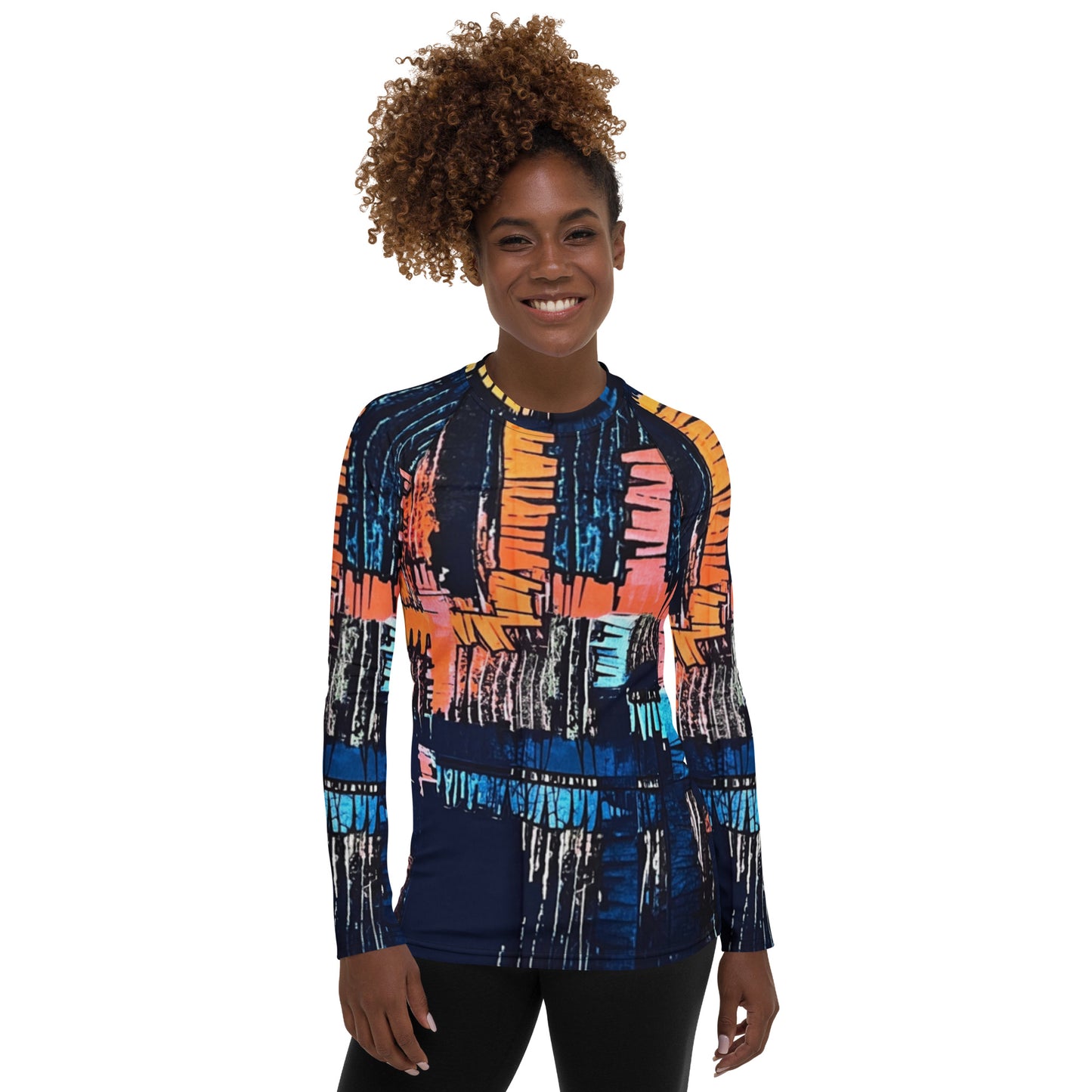 Colourful Adire Women's Rash Guard