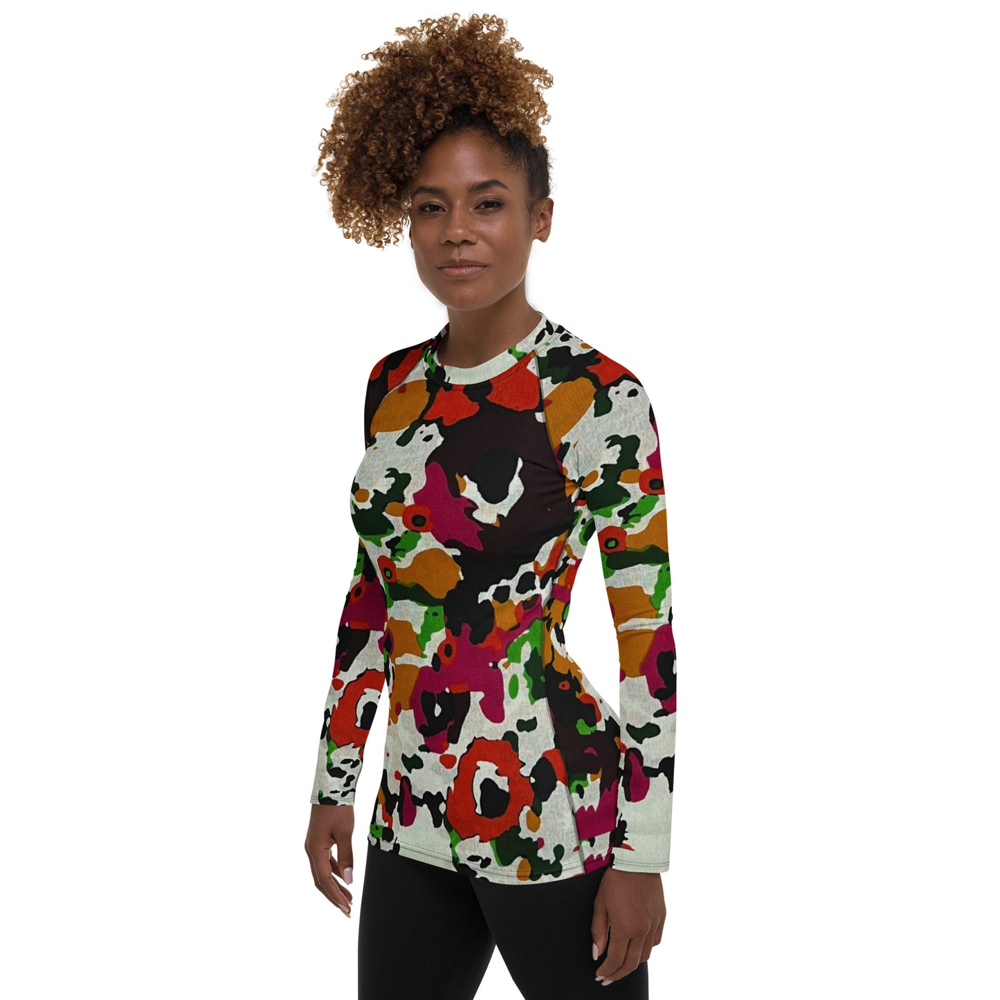 Multicolour Paint Ankara Women's Rash Guard