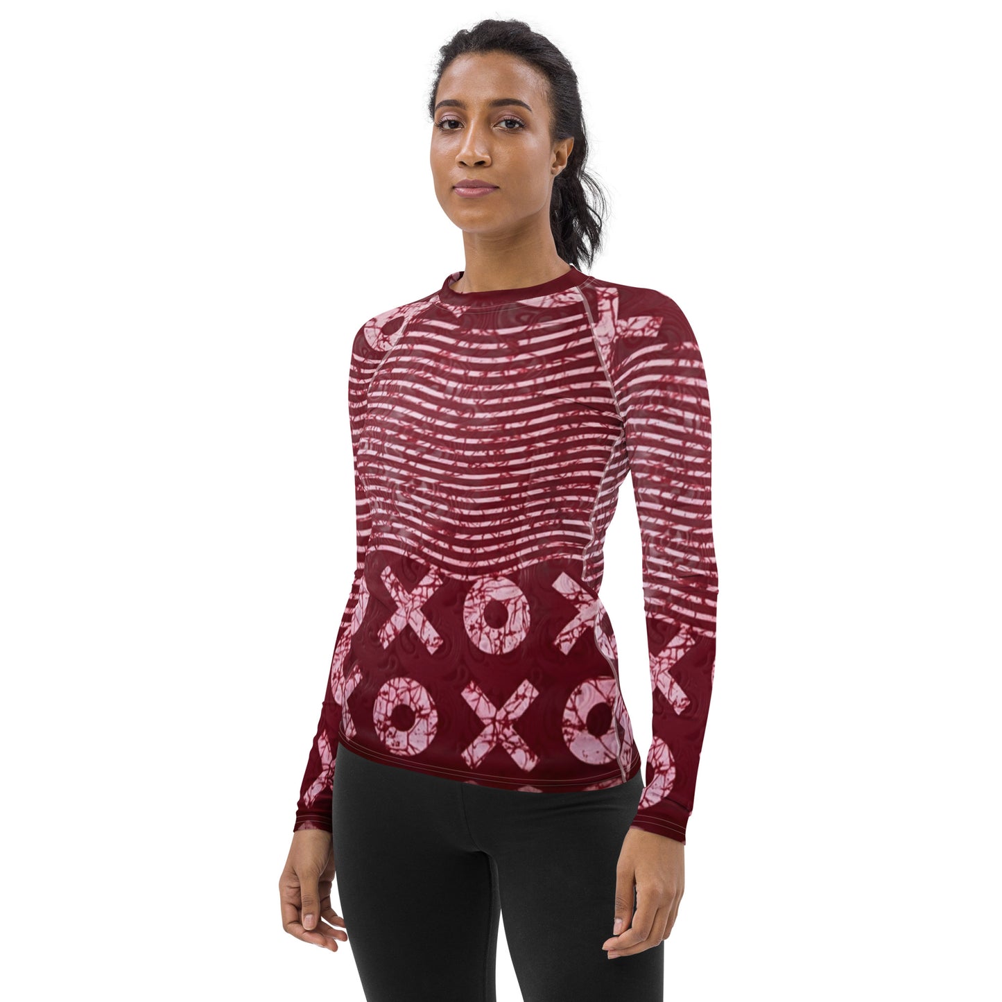 Stripey Adire Women's Rash Guard