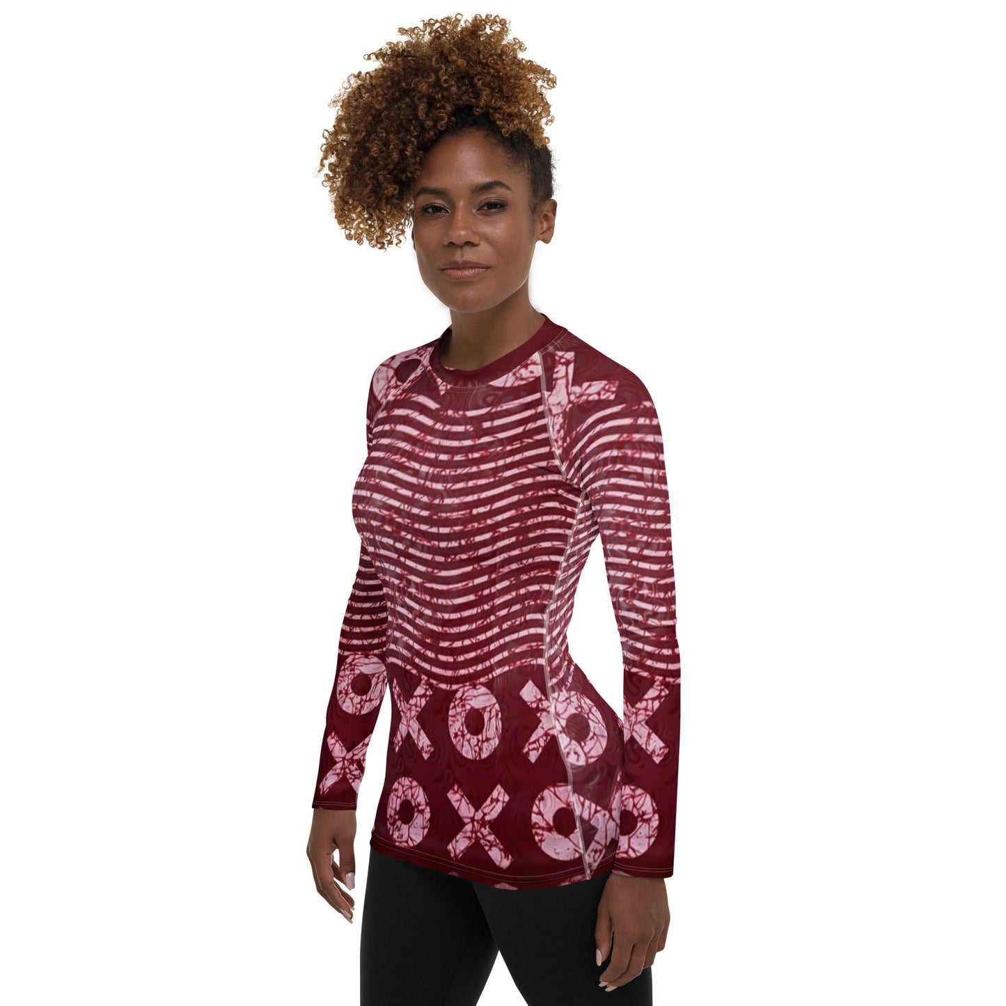 Stripey Adire Women's Rash Guard