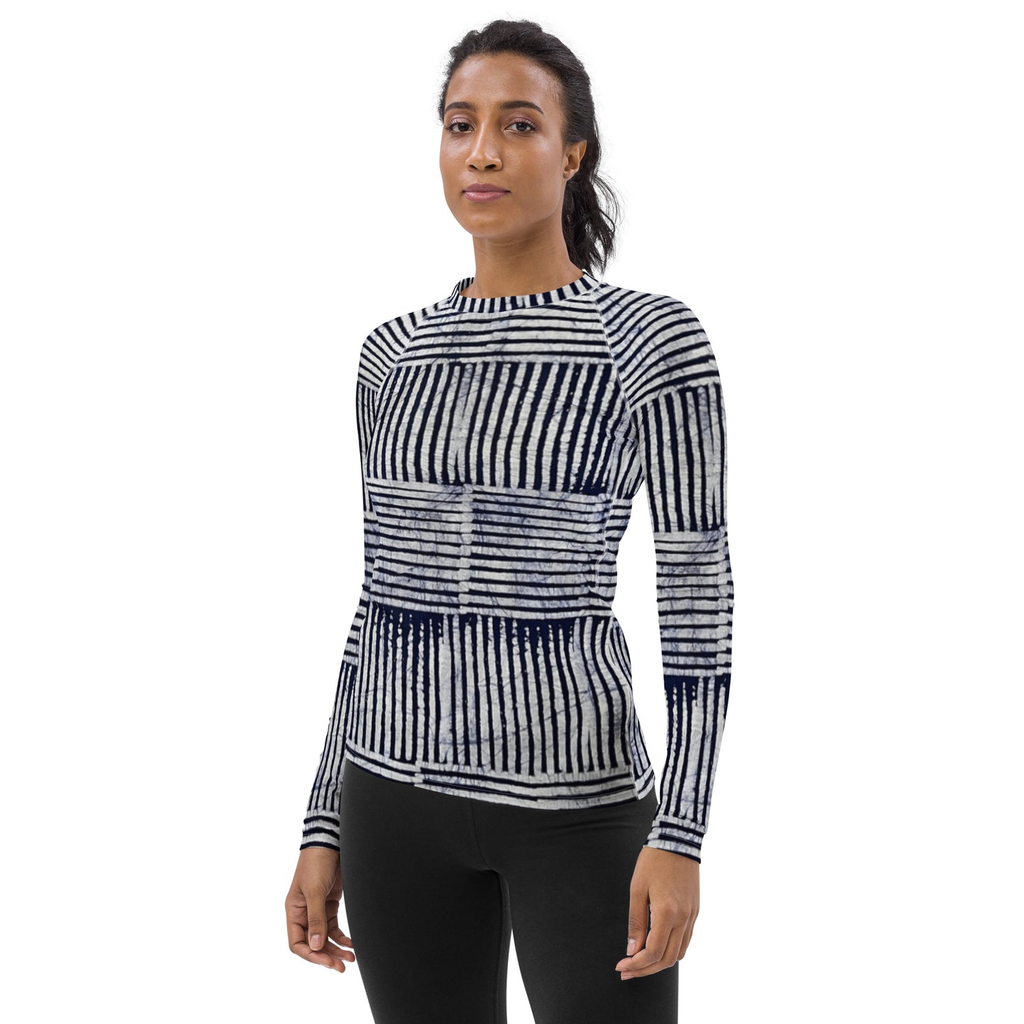 Stripey Adire Women's Rash Guard