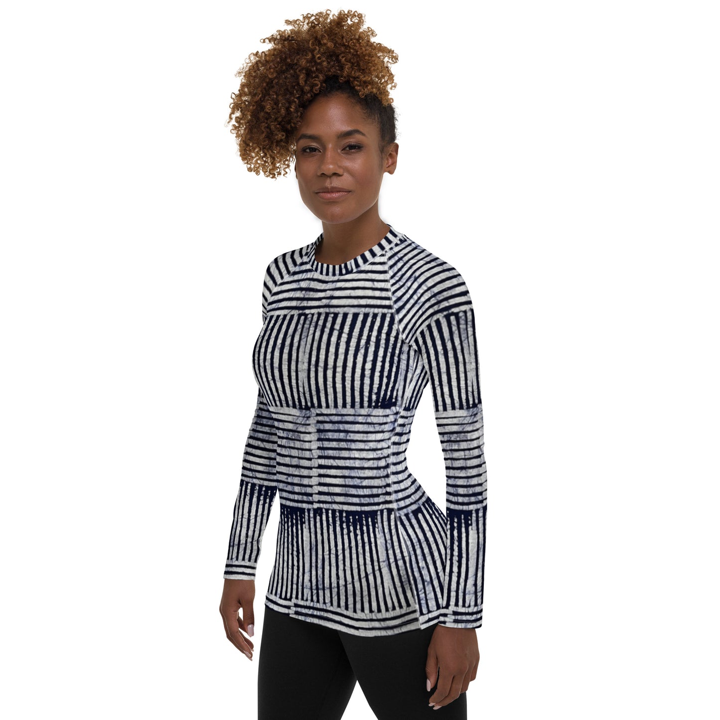 Stripey Adire Women's Rash Guard