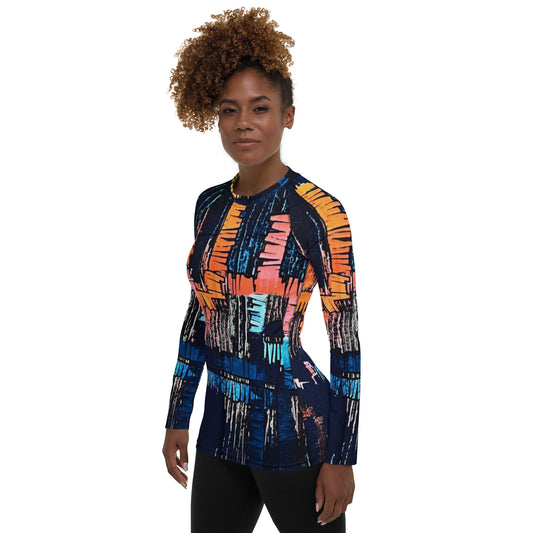 Colourful Adire Women's Rash Guard