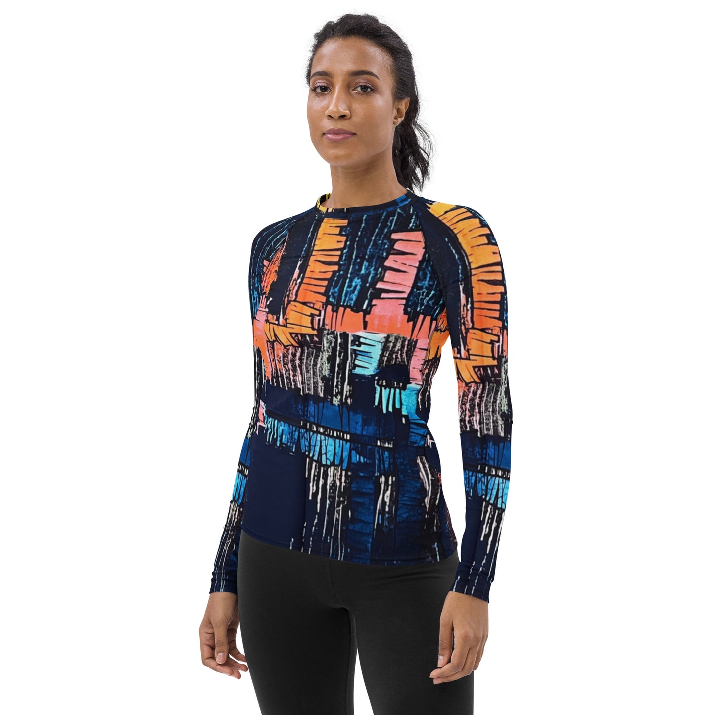 Colourful Adire Women's Rash Guard