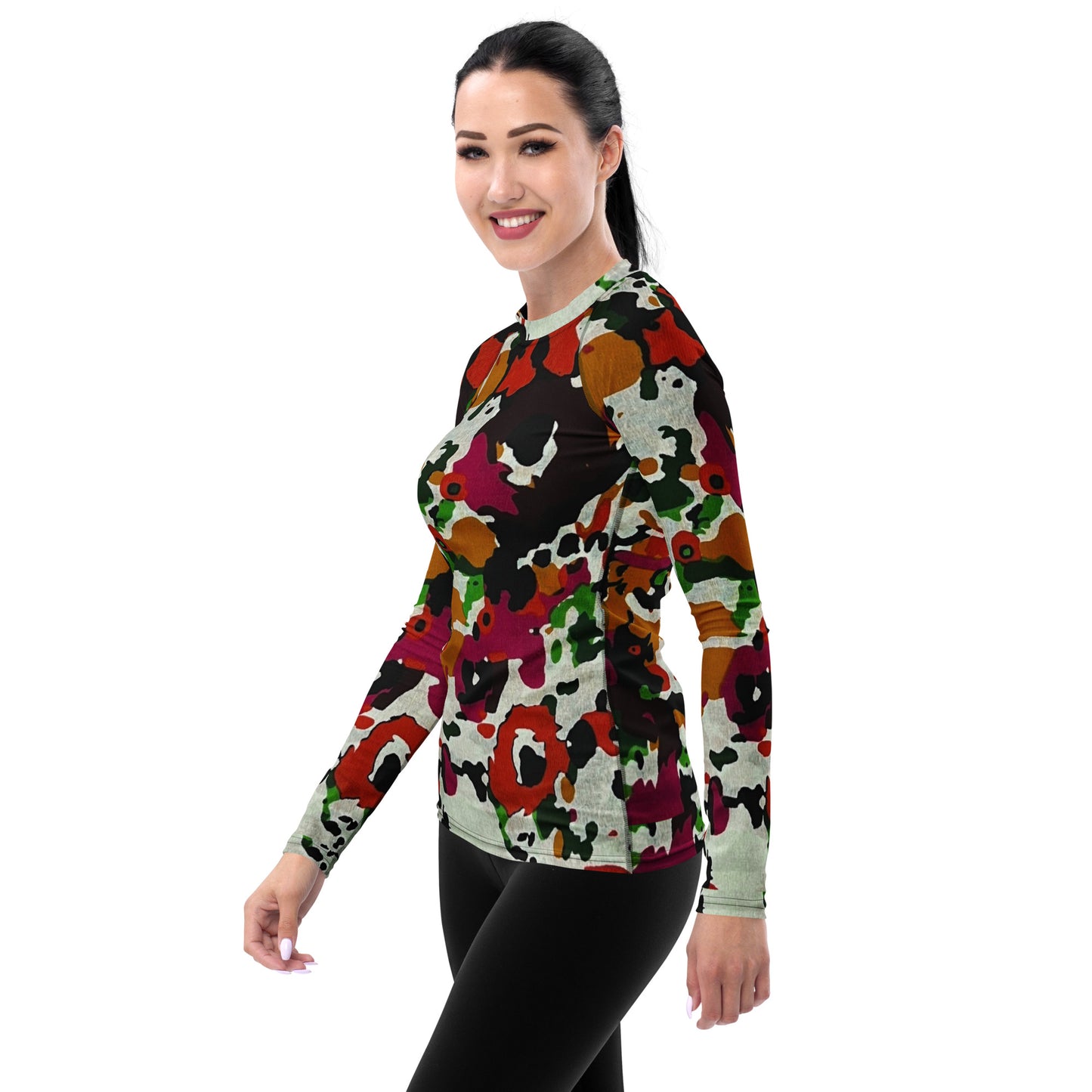 Multicolour Paint Ankara Women's Rash Guard