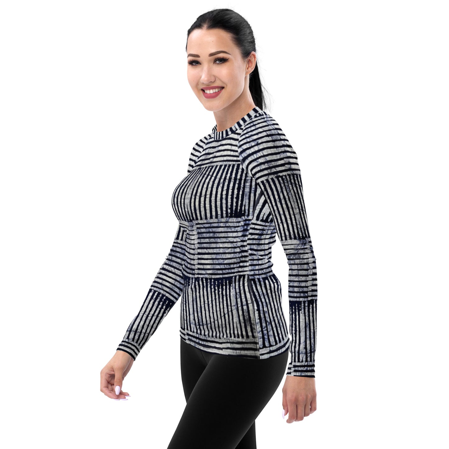 Stripey Adire Women's Rash Guard