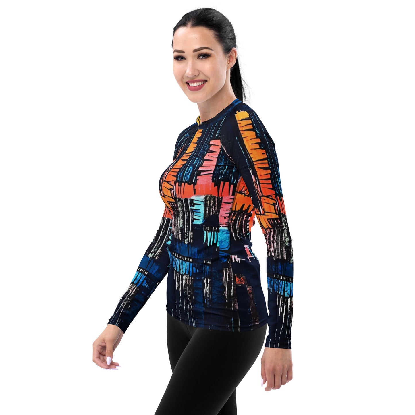 Colourful Adire Women's Rash Guard