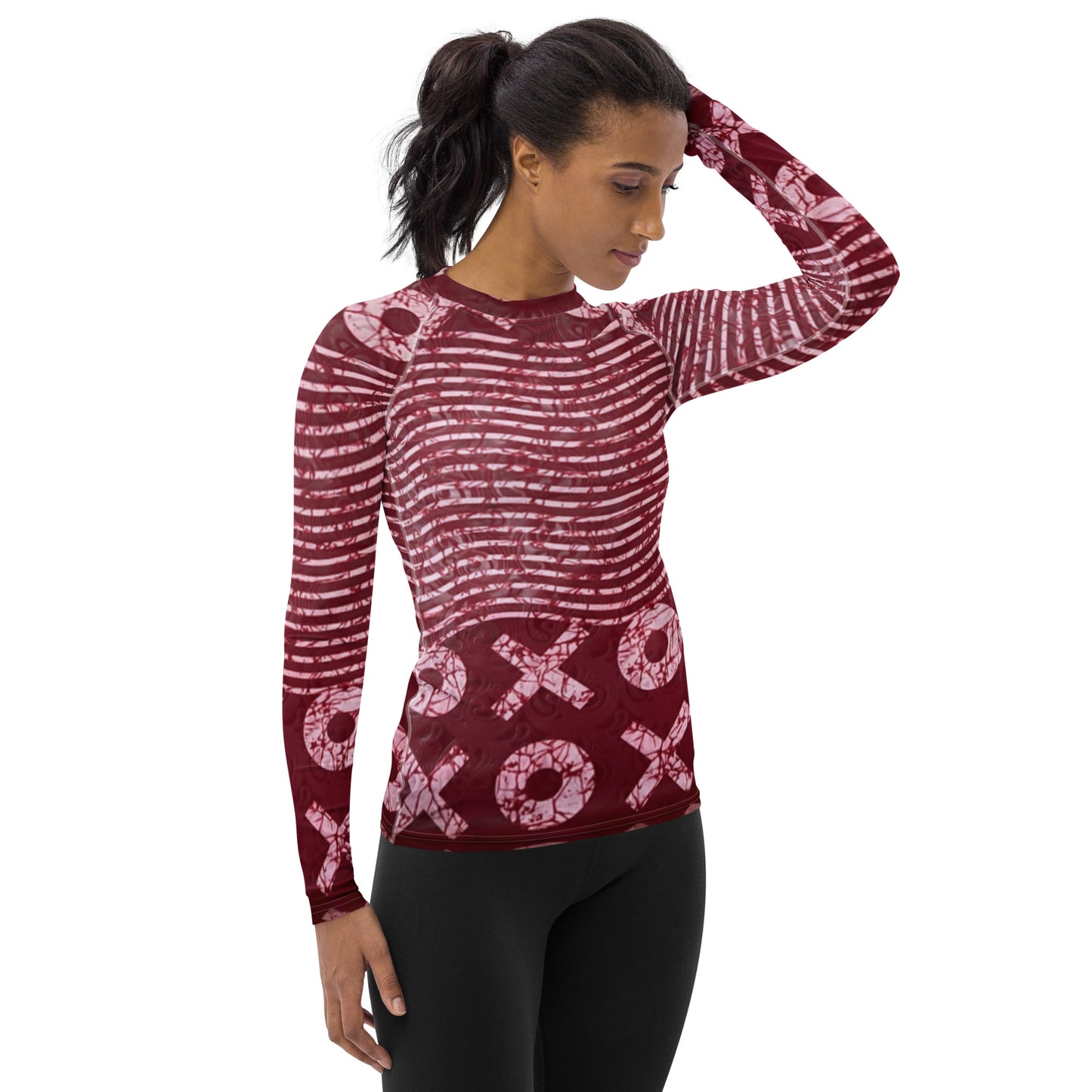 Stripey Adire Women's Rash Guard