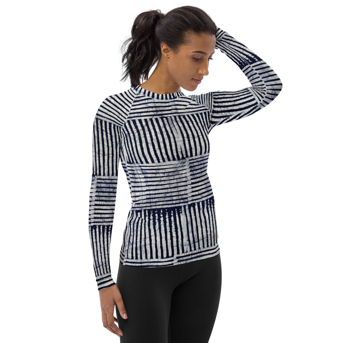 Stripey Adire Women's Rash Guard