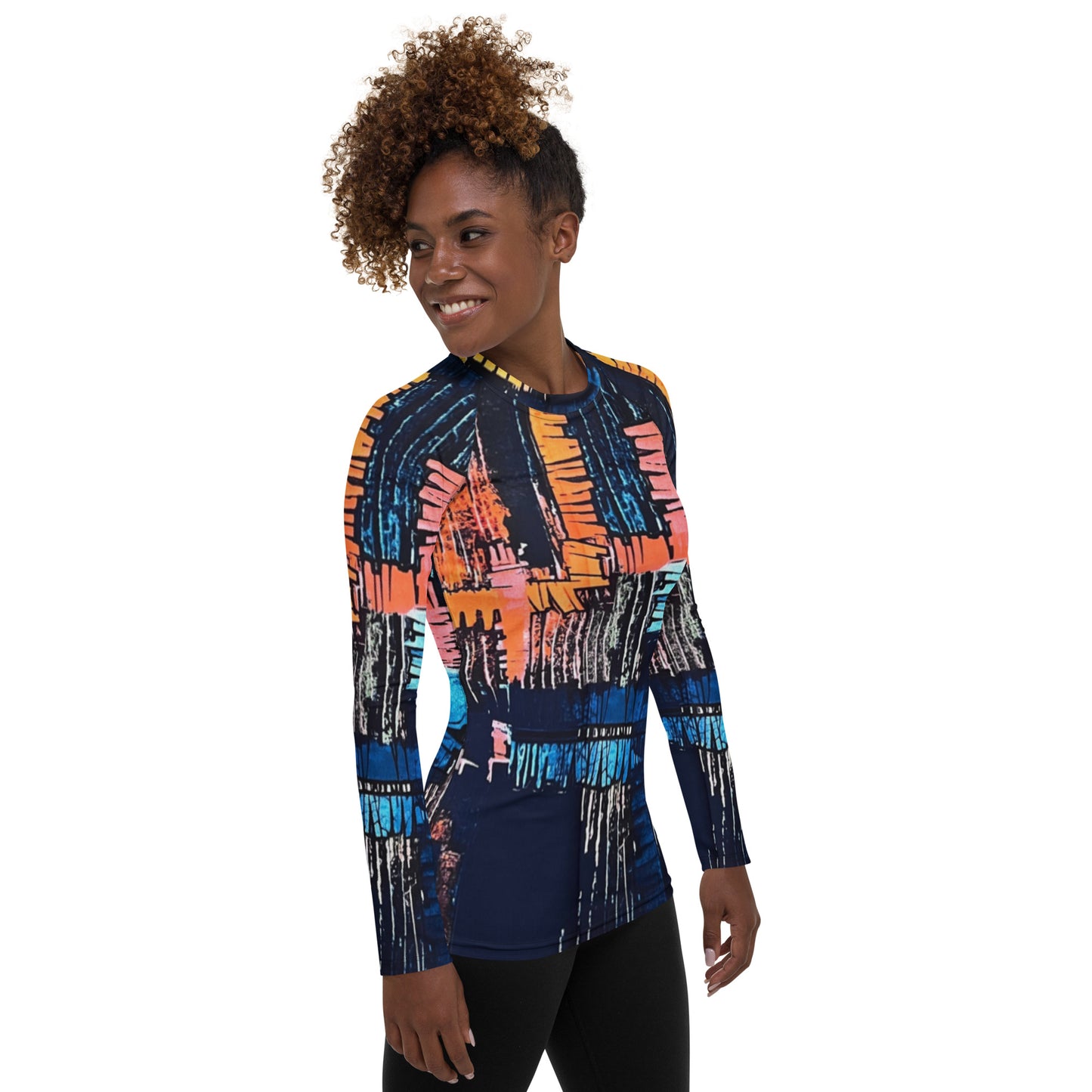 Colourful Adire Women's Rash Guard