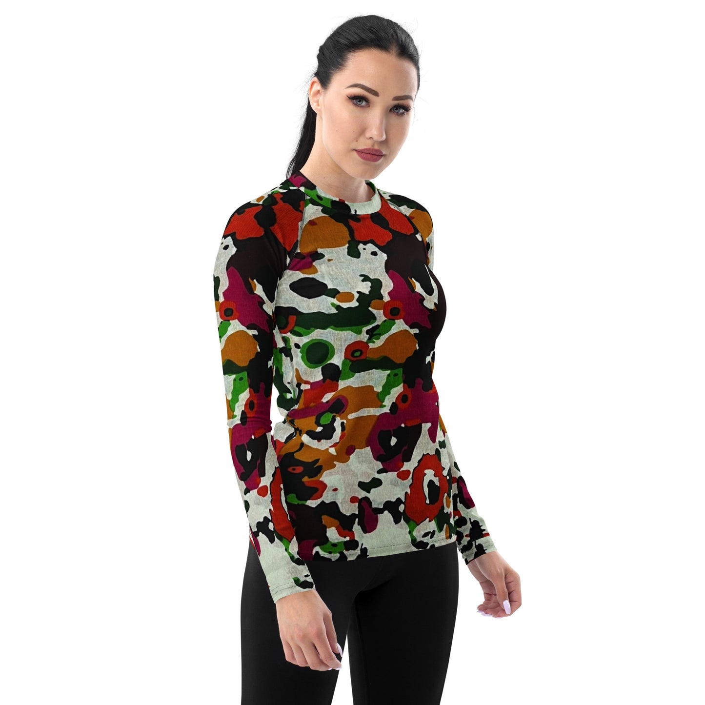 Multicolour Paint Ankara Women's Rash Guard