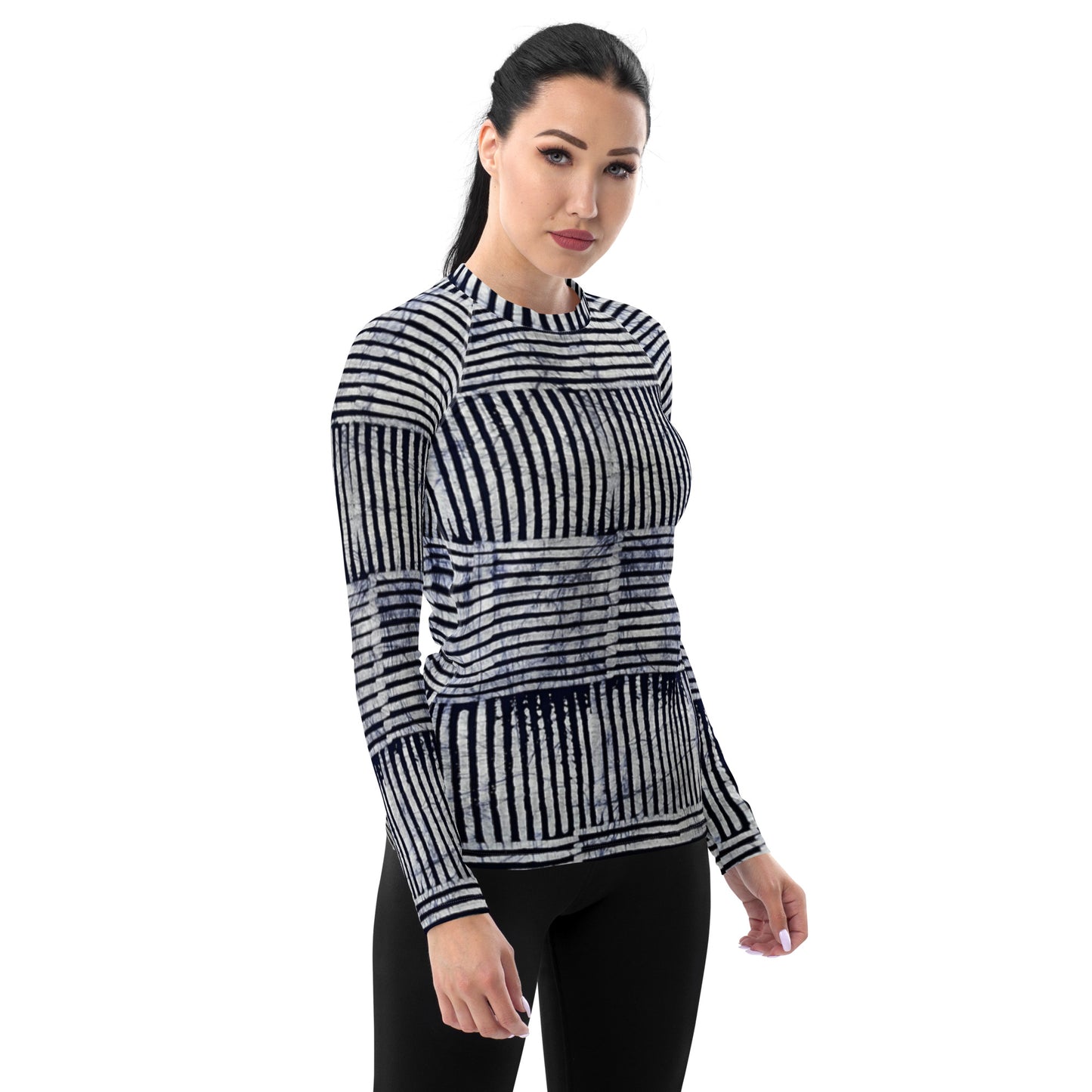 Stripey Adire Women's Rash Guard