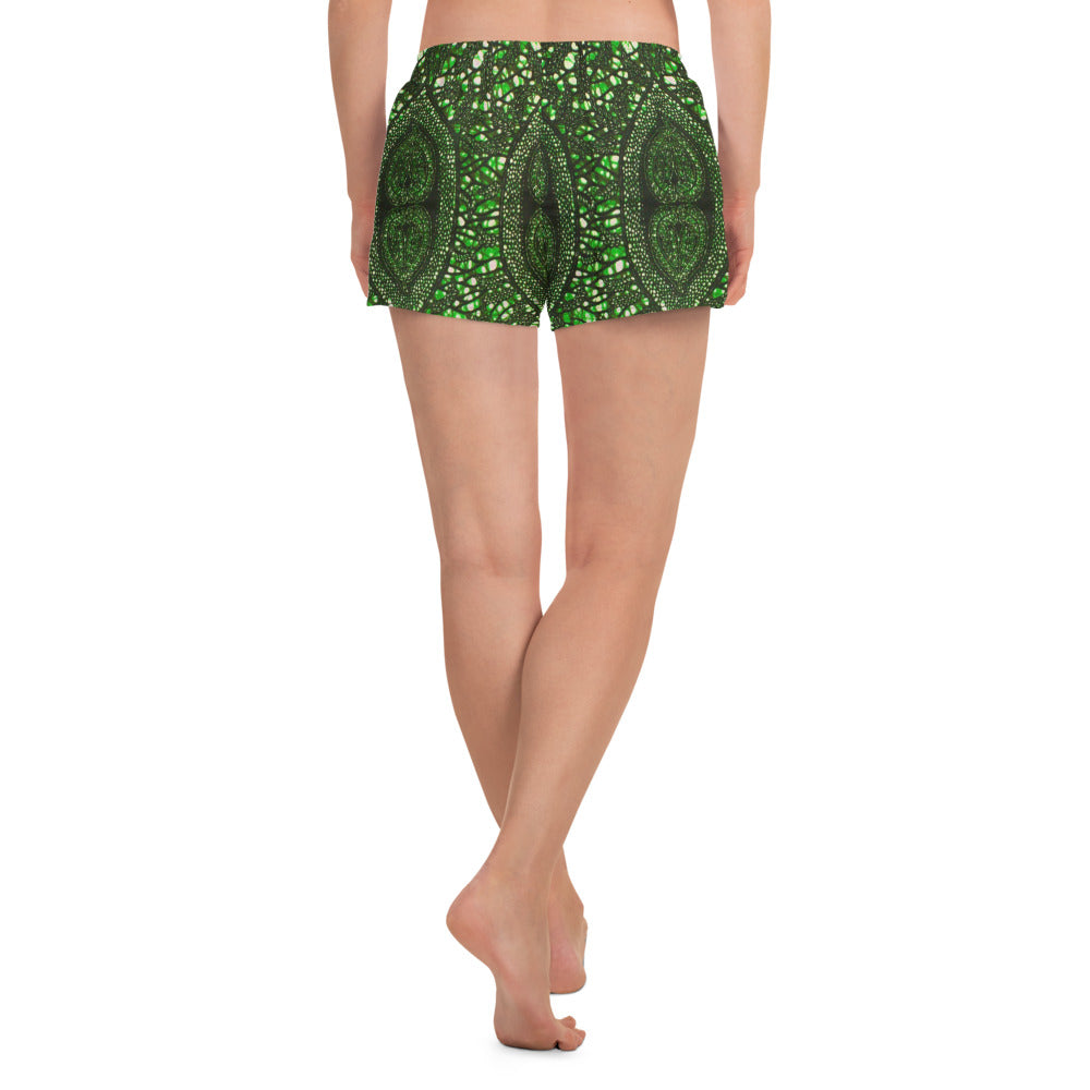 Green Peas Ankara Women’s Recycled Athletic Shorts