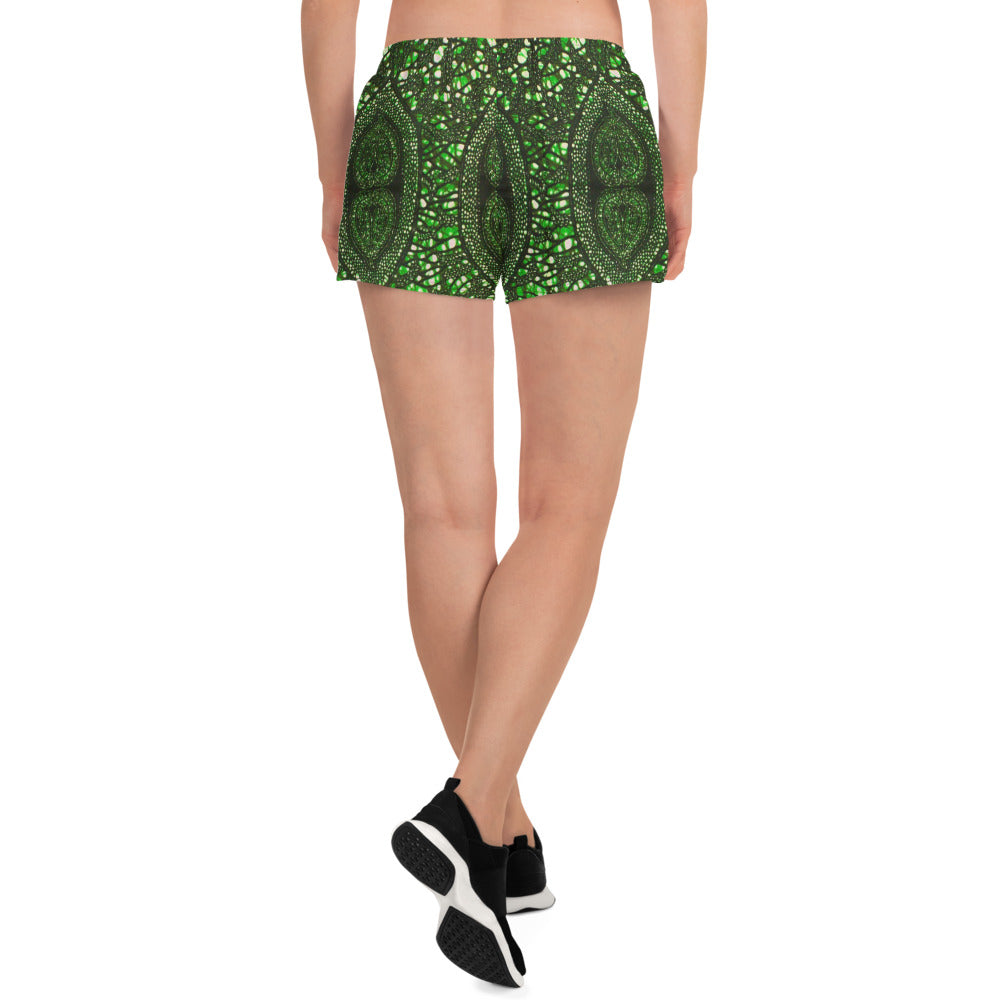 Green Peas Ankara Women’s Recycled Athletic Shorts