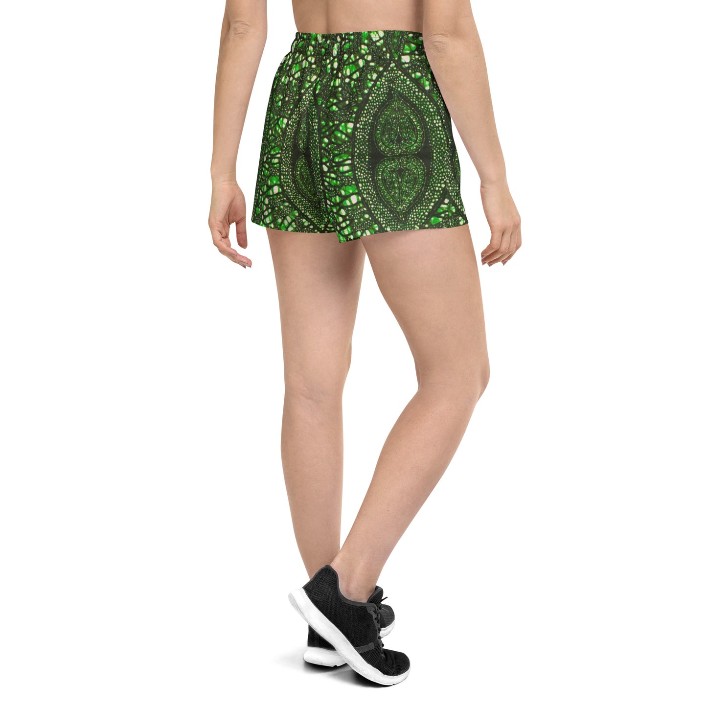 Green Peas Ankara Women’s Recycled Athletic Shorts