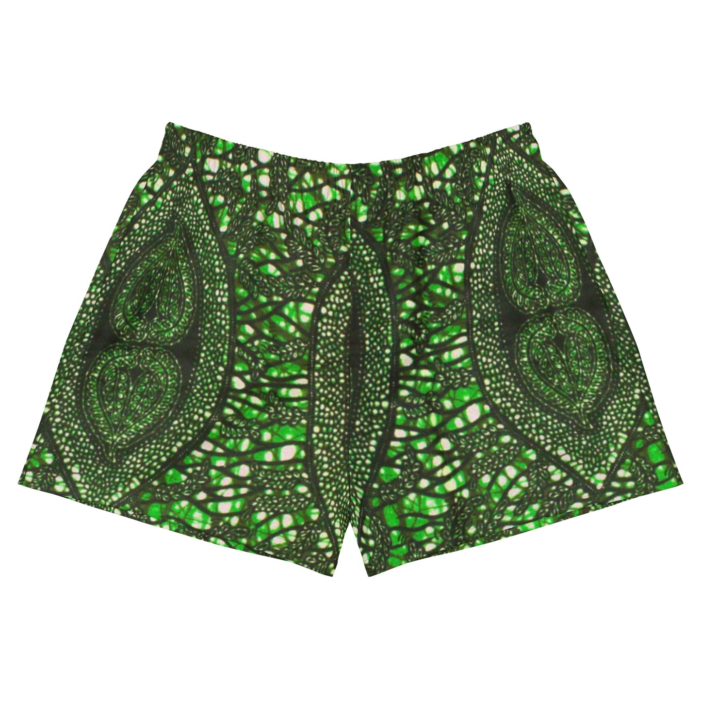 Green Peas Ankara Women’s Recycled Athletic Shorts