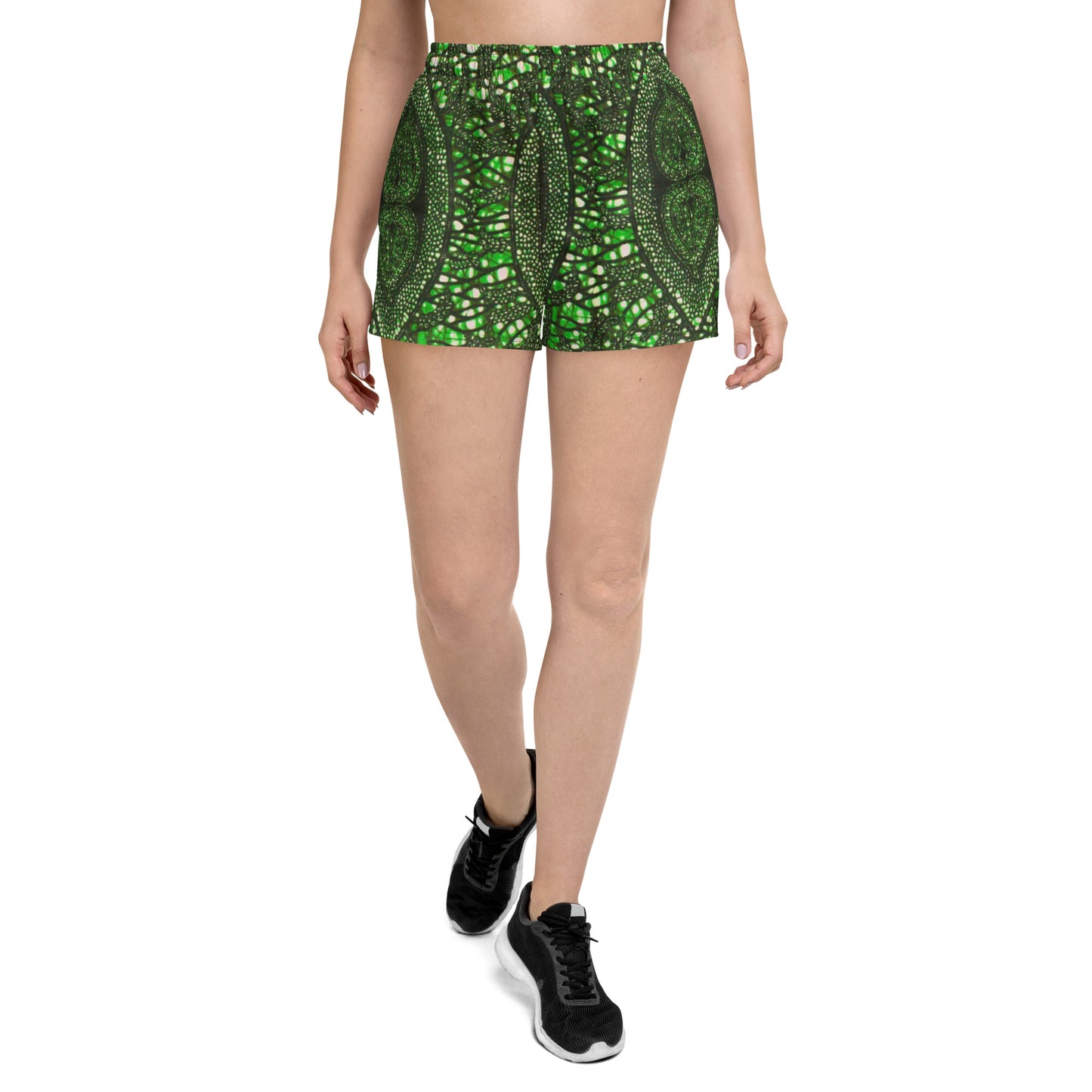 Green Peas Ankara Women’s Recycled Athletic Shorts