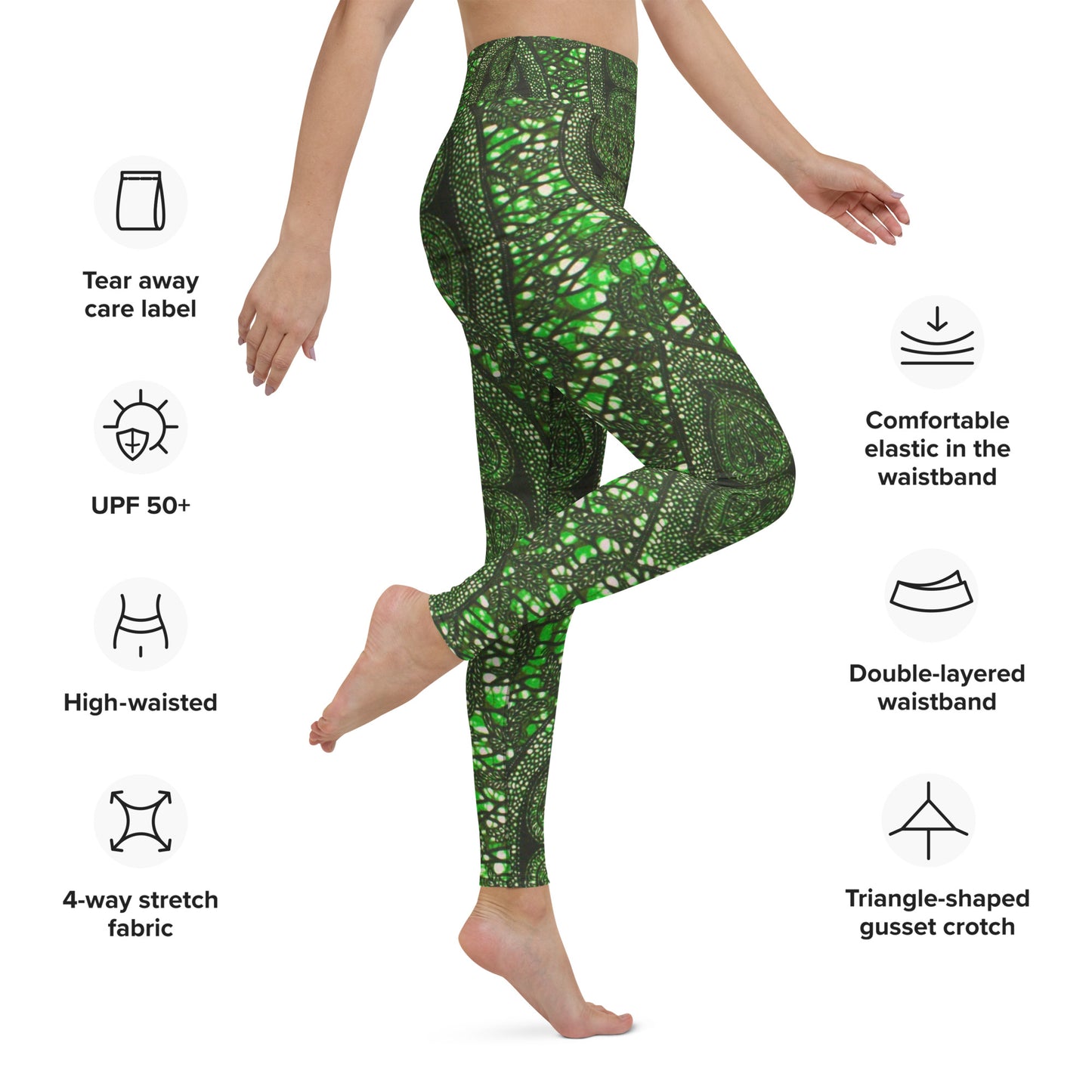 Green Peas Ankara Leggings