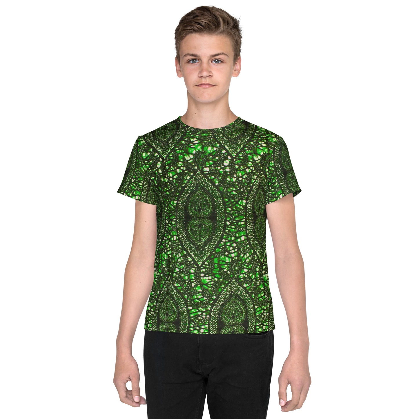 Green Peas Ankara Youth Crew Neck T-shirt