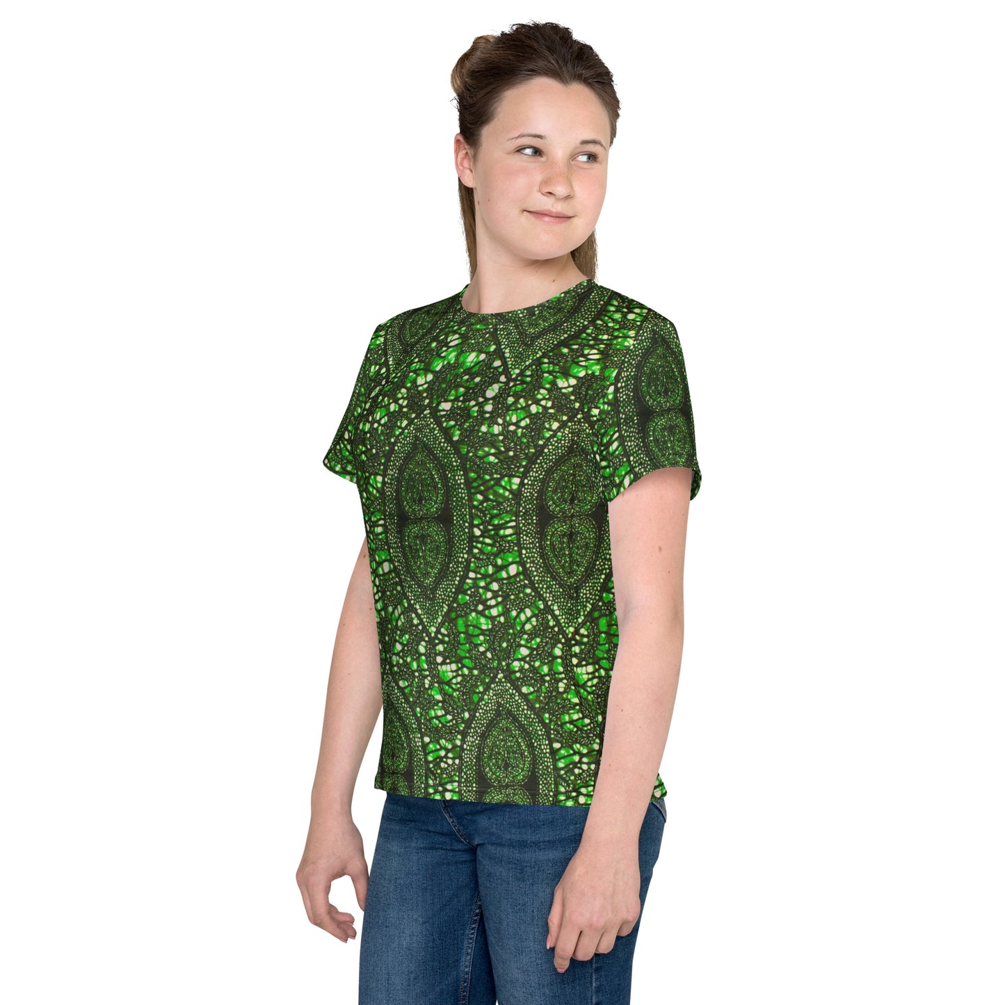 Green Peas Ankara Youth Crew Neck T-shirt