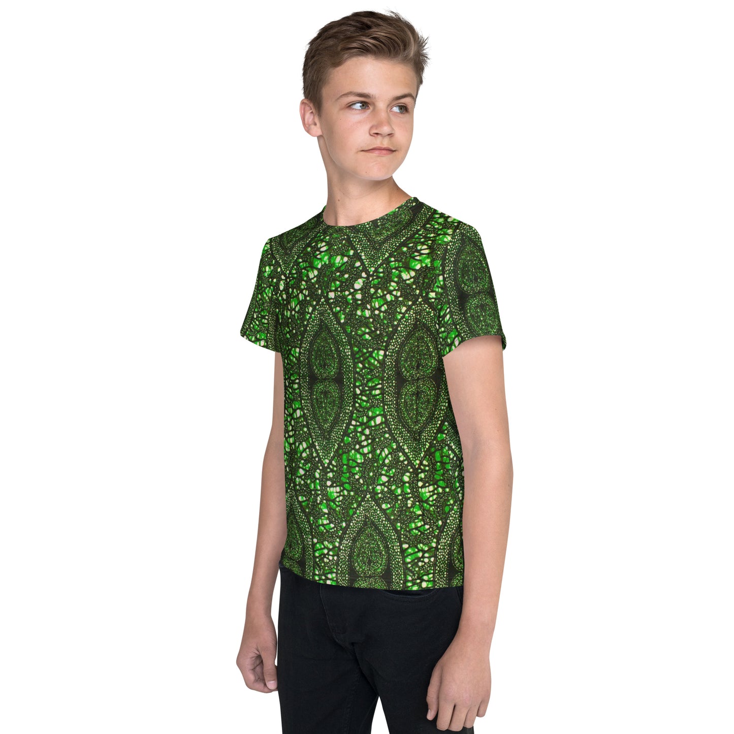 Green Peas Ankara Youth Crew Neck T-shirt