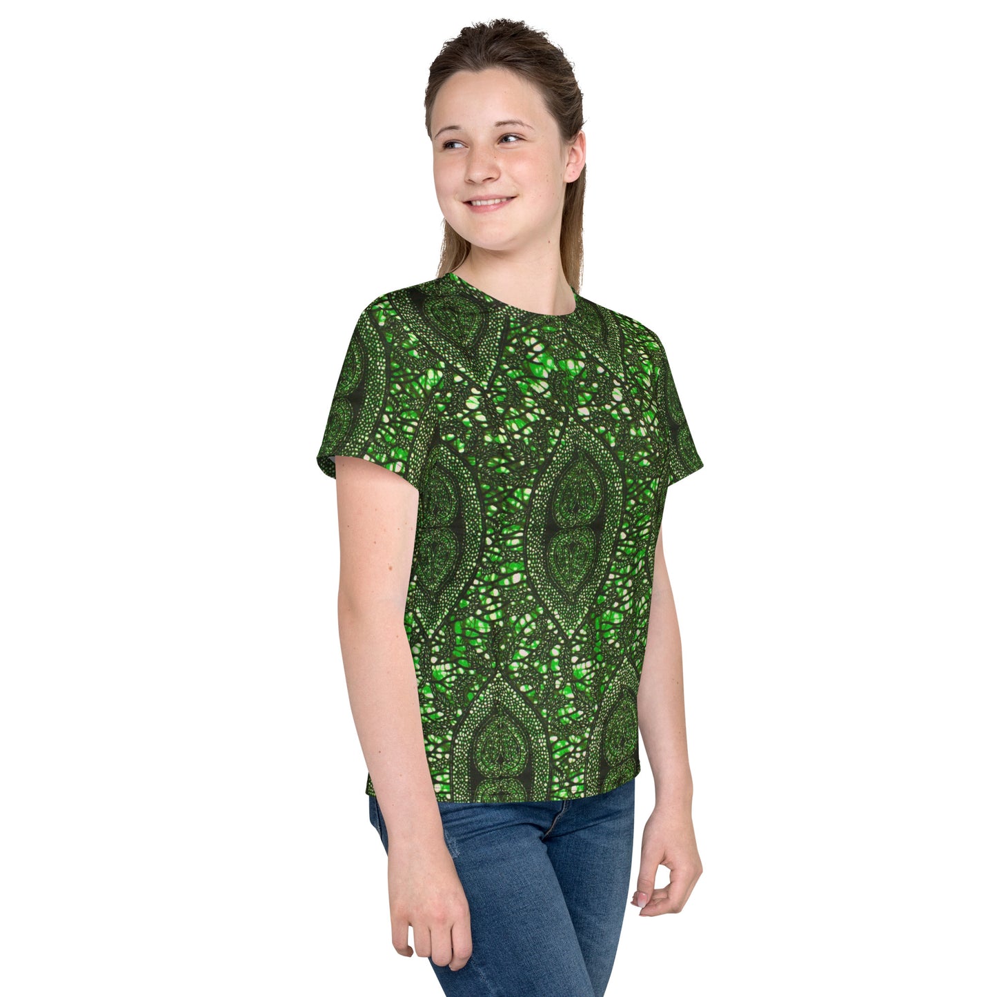 Green Peas Ankara Youth Crew Neck T-shirt