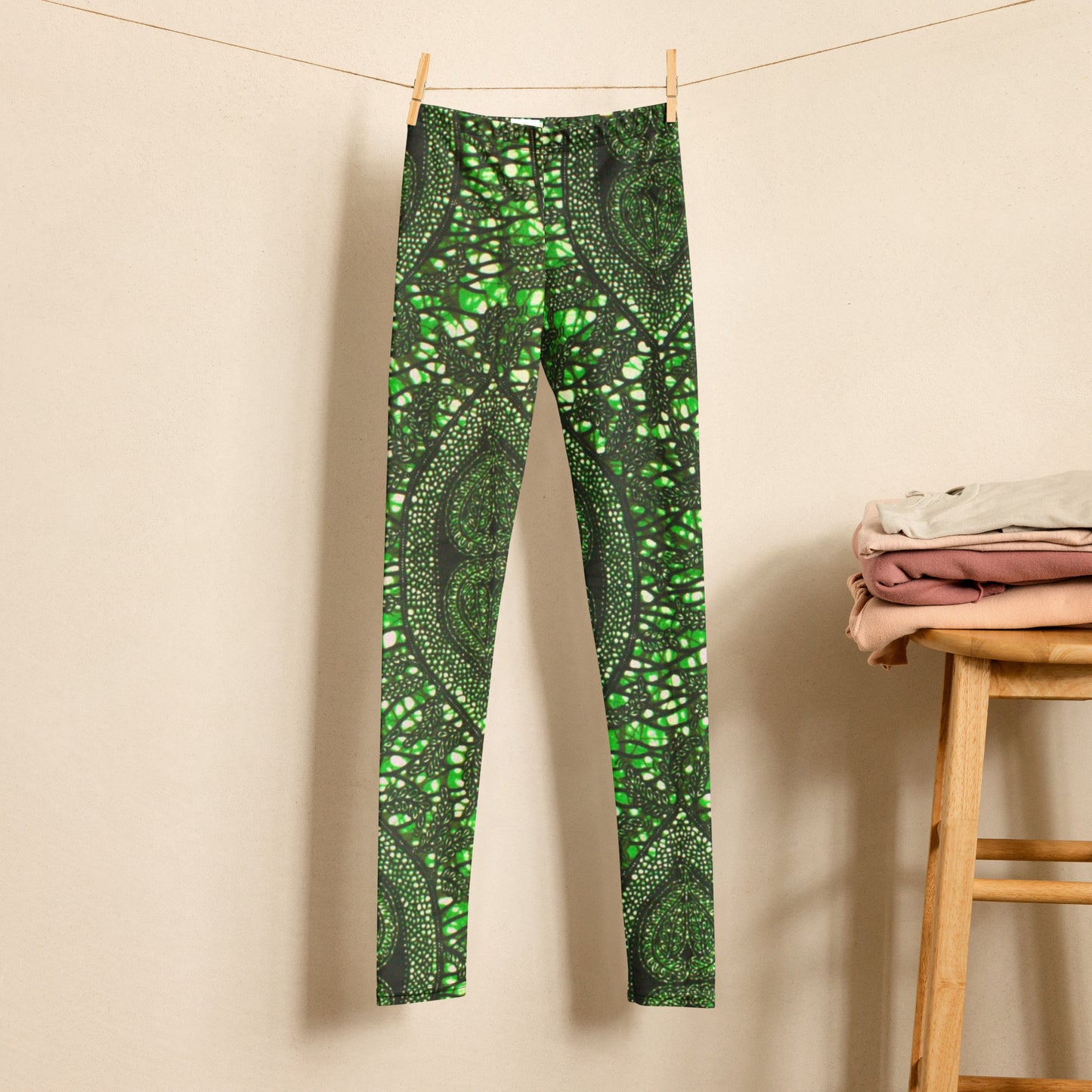 Green Peas Ankara Youth Leggings