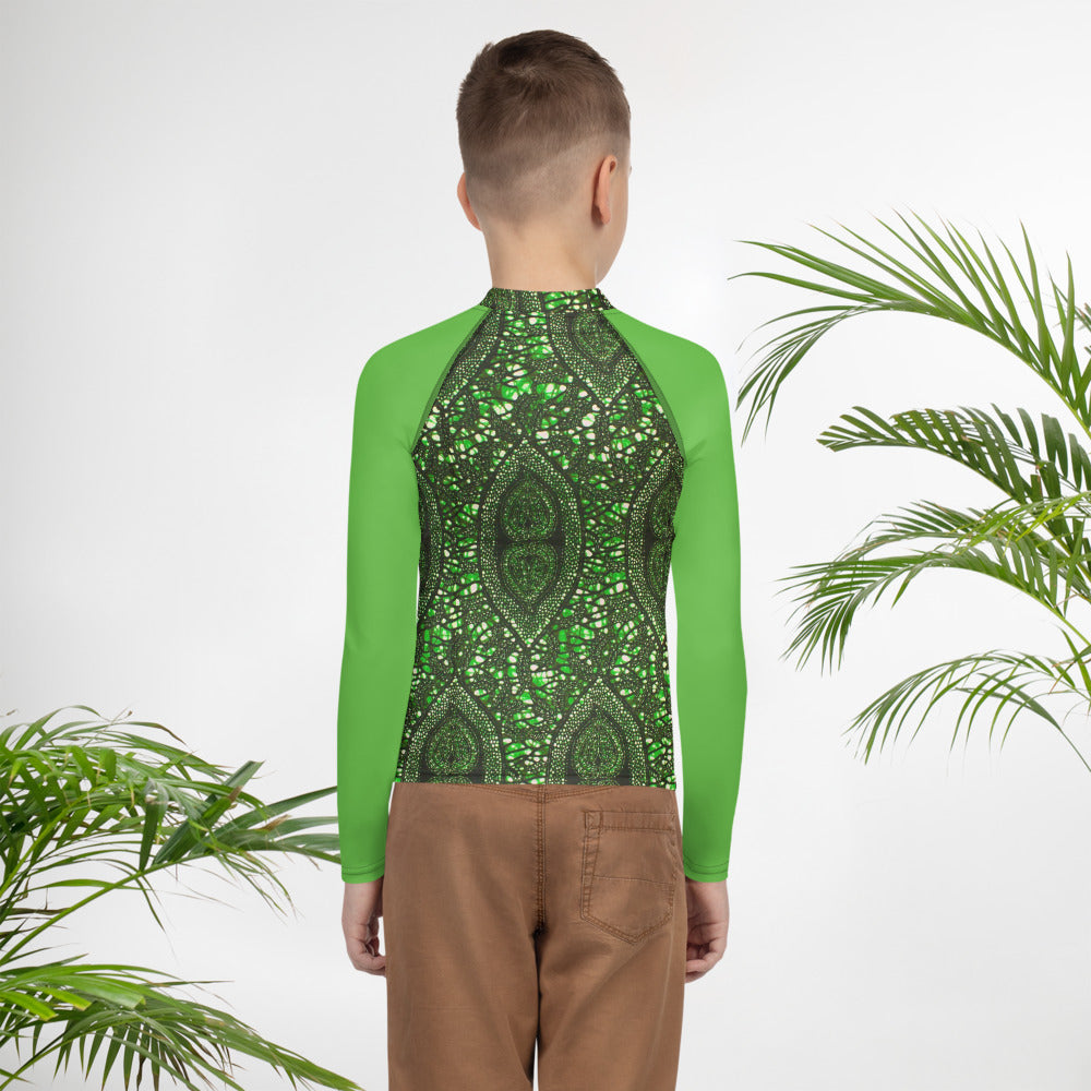 Green Peas Ankara Youth Rash Guard