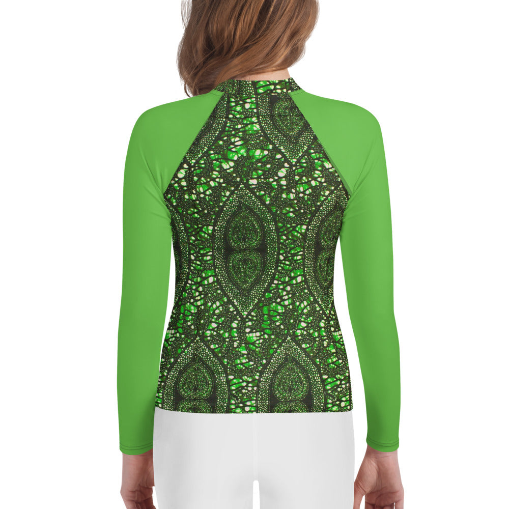 Green Peas Ankara Youth Rash Guard