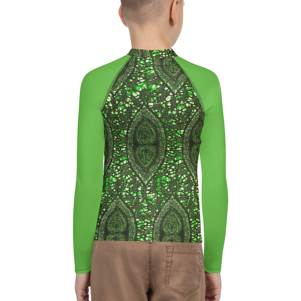 Green Peas Ankara Youth Rash Guard