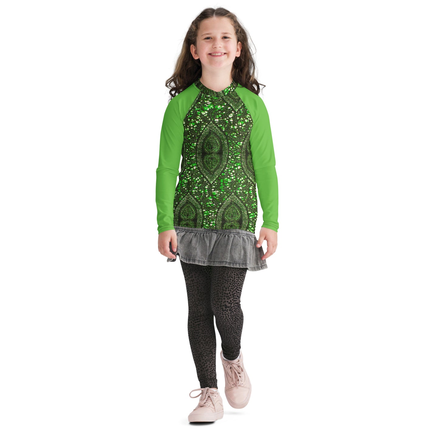 Green Peas Ankara Youth Rash Guard