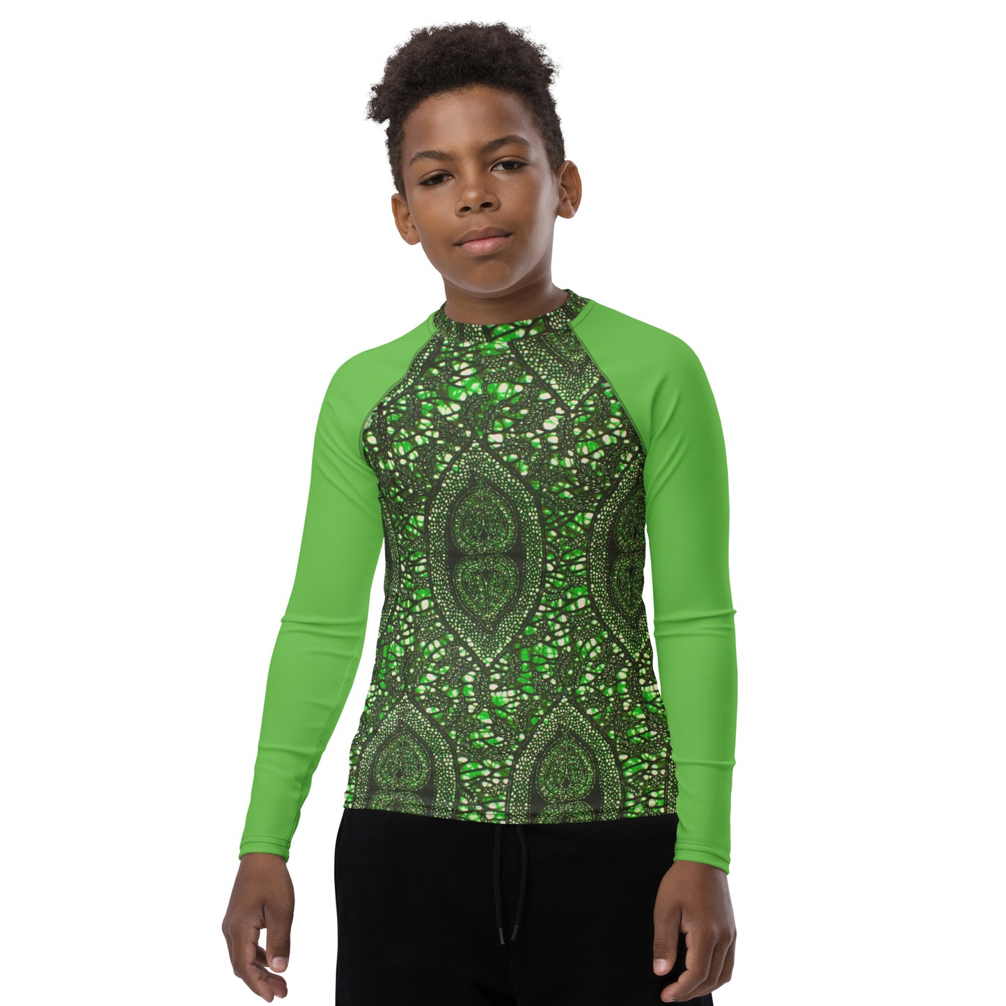 Green Peas Ankara Youth Rash Guard