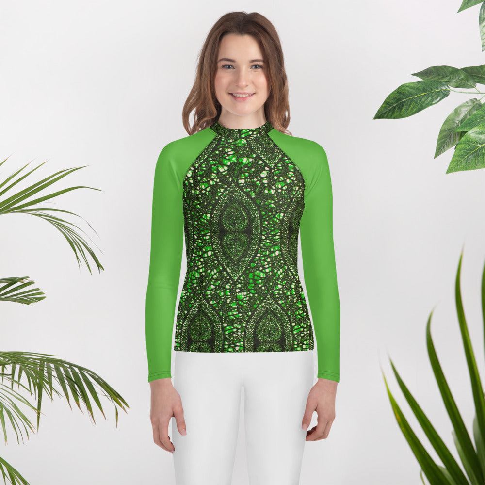 Green Peas Ankara Youth Rash Guard