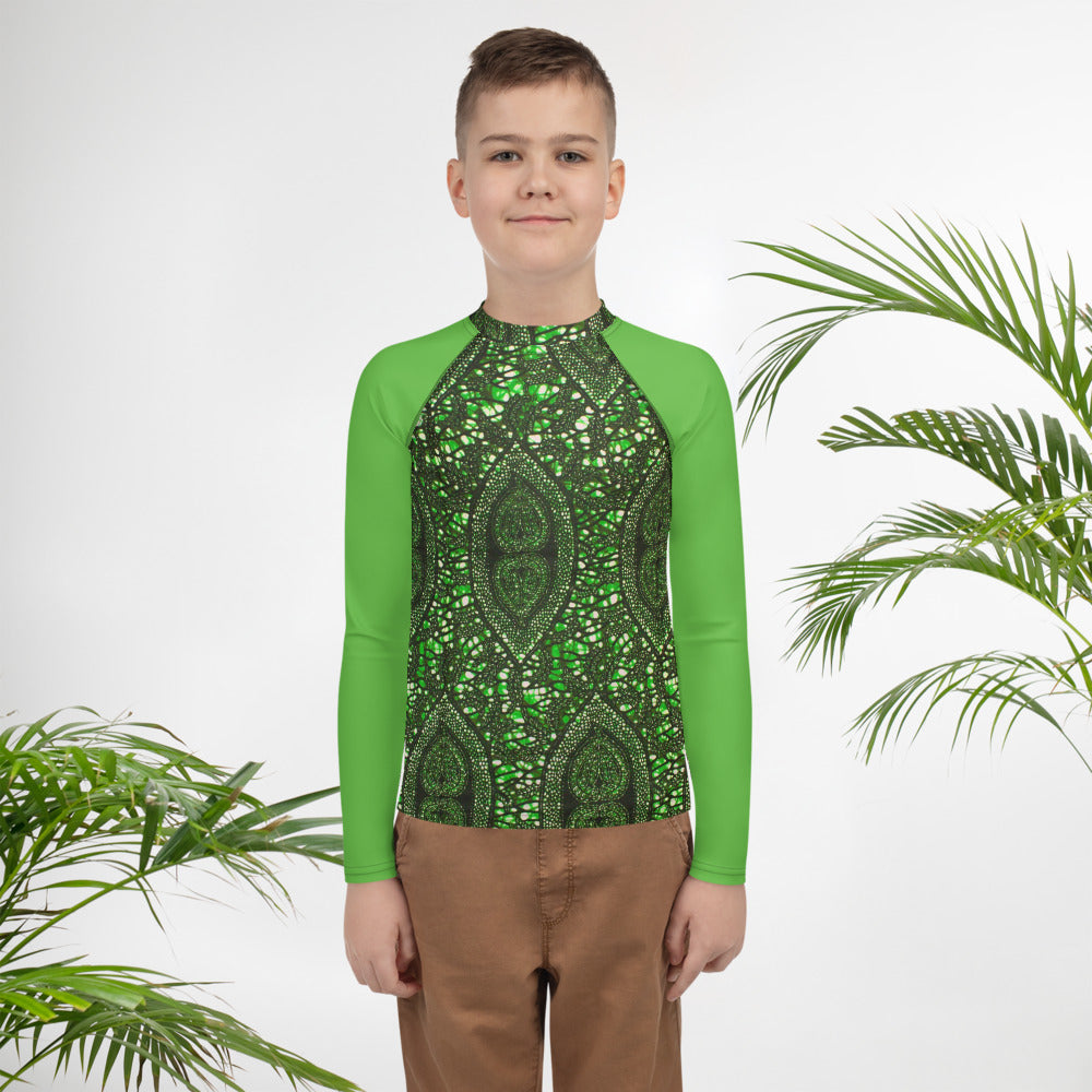 Green Peas Ankara Youth Rash Guard