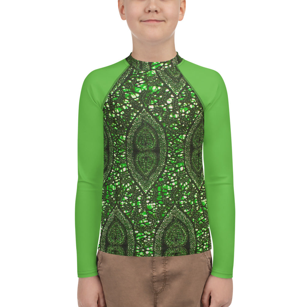 Green Peas Ankara Youth Rash Guard