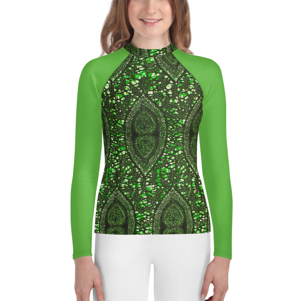 Green Peas Ankara Youth Rash Guard