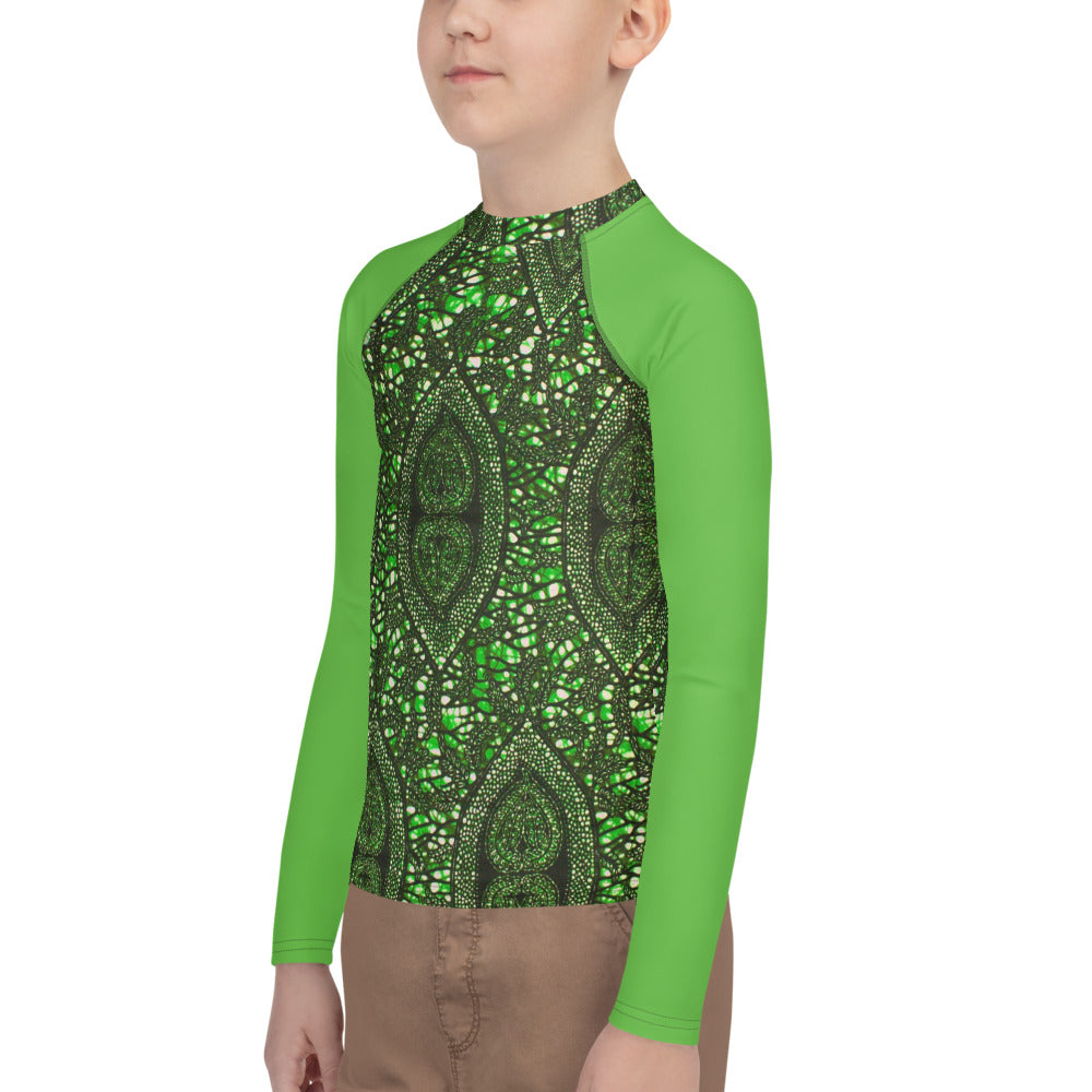 Green Peas Ankara Youth Rash Guard