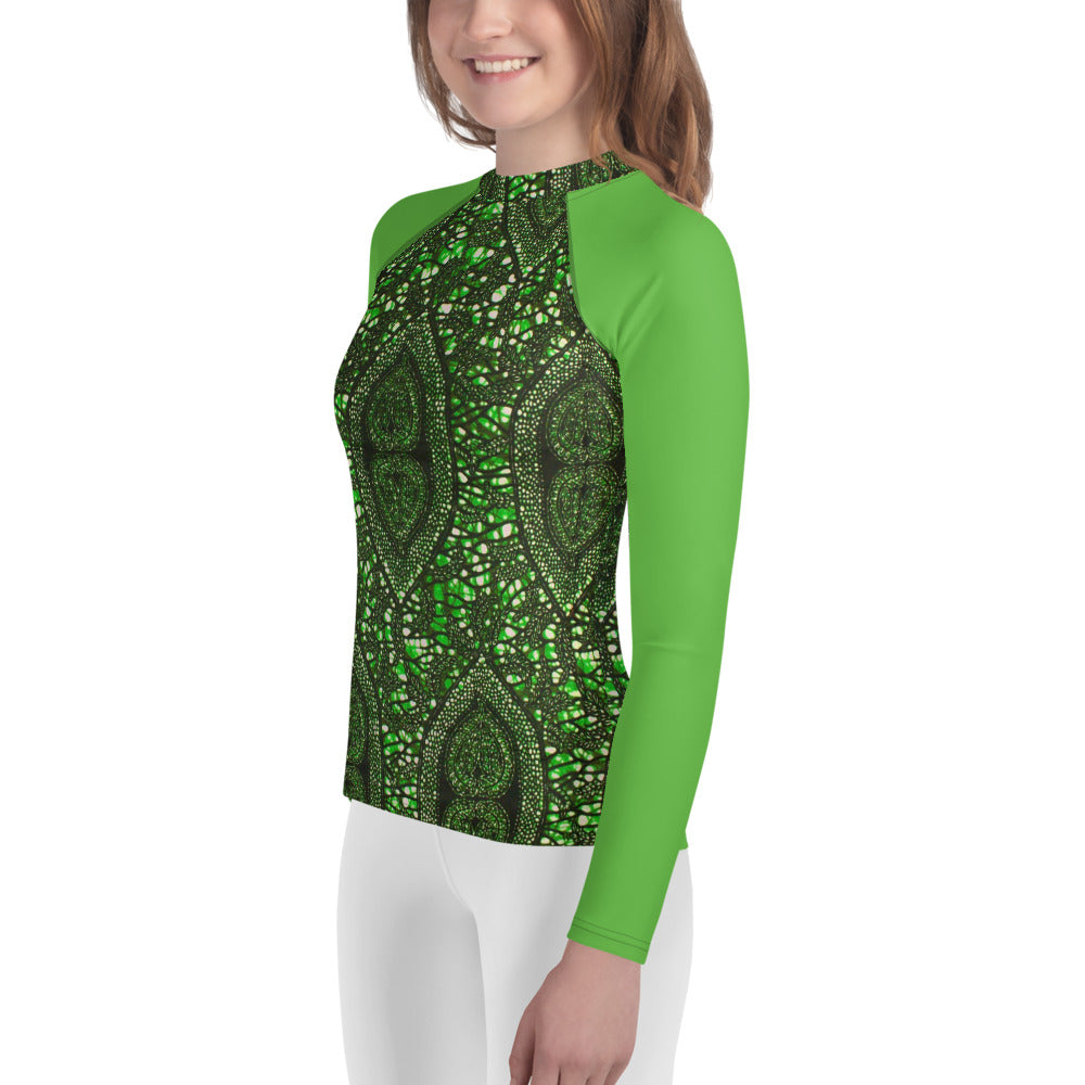 Green Peas Ankara Youth Rash Guard