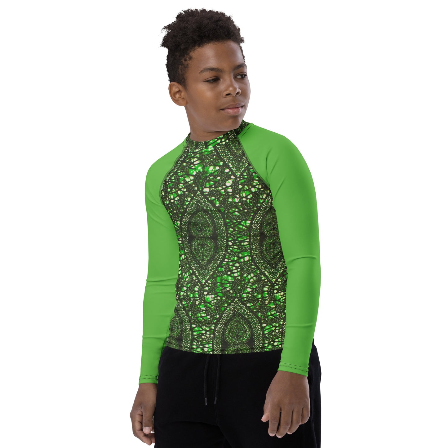 Green Peas Ankara Youth Rash Guard