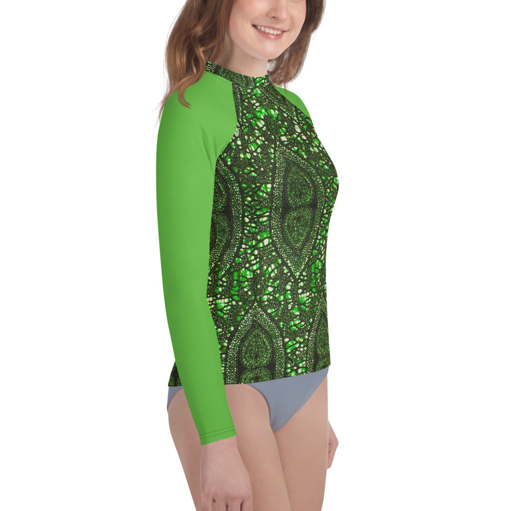 Green Peas Ankara Youth Rash Guard