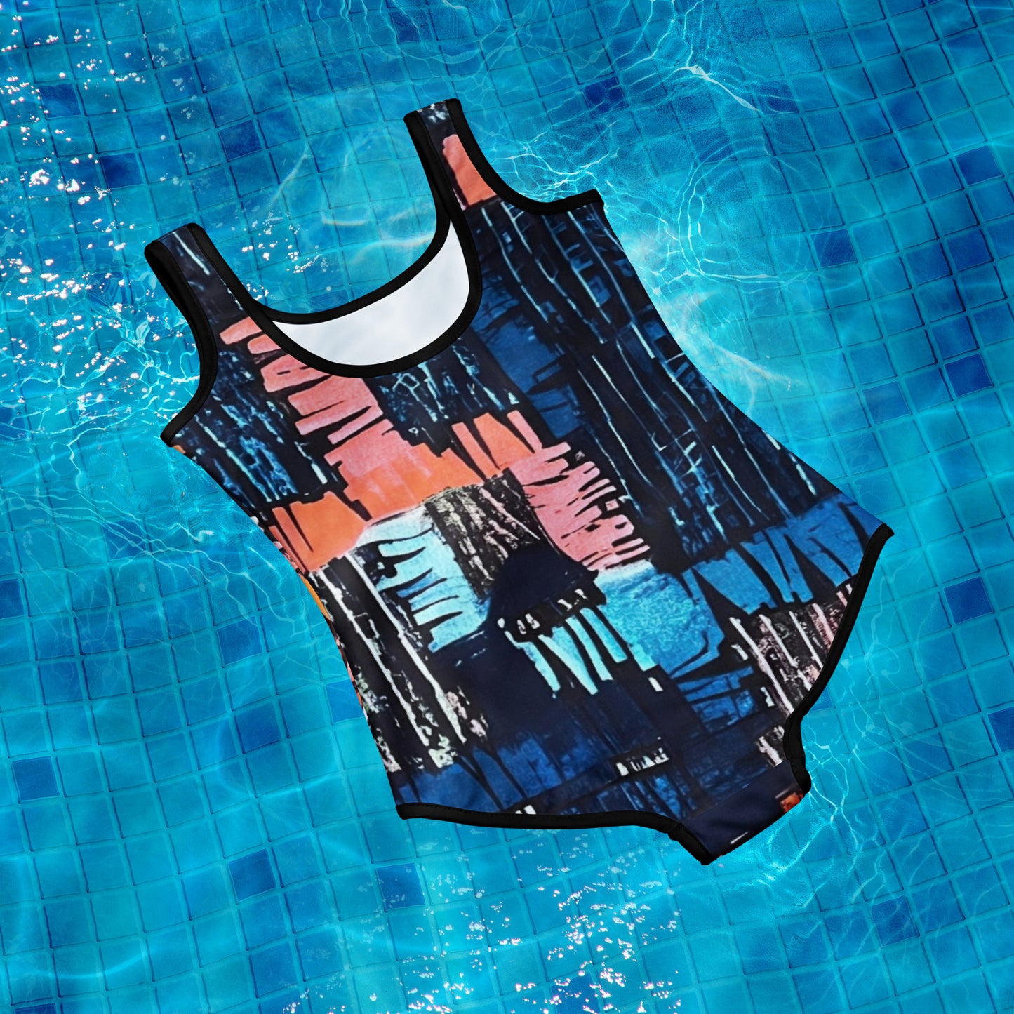 Colourful Adire Youth Swimsuit