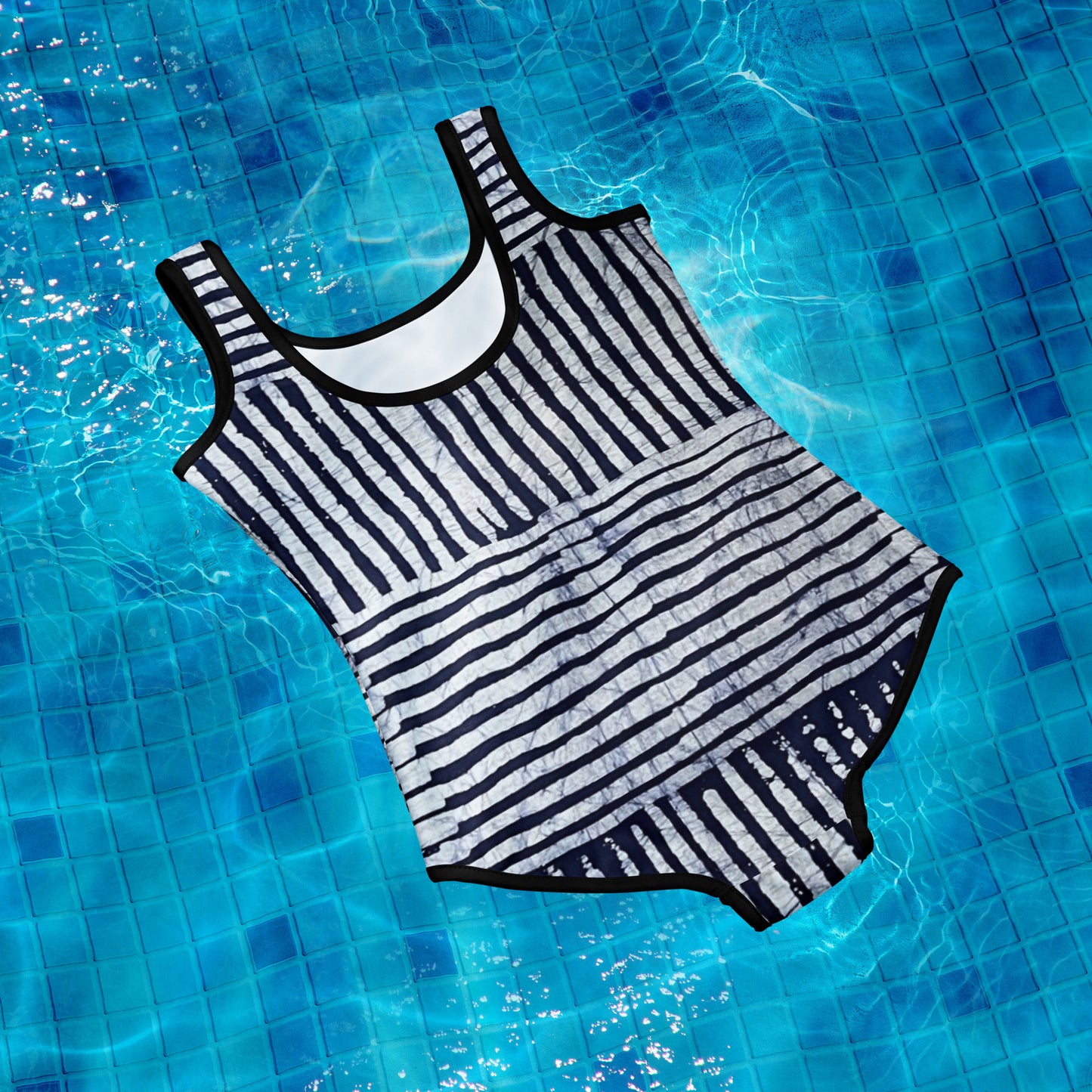 Stripey Adire Youth Swimsuit