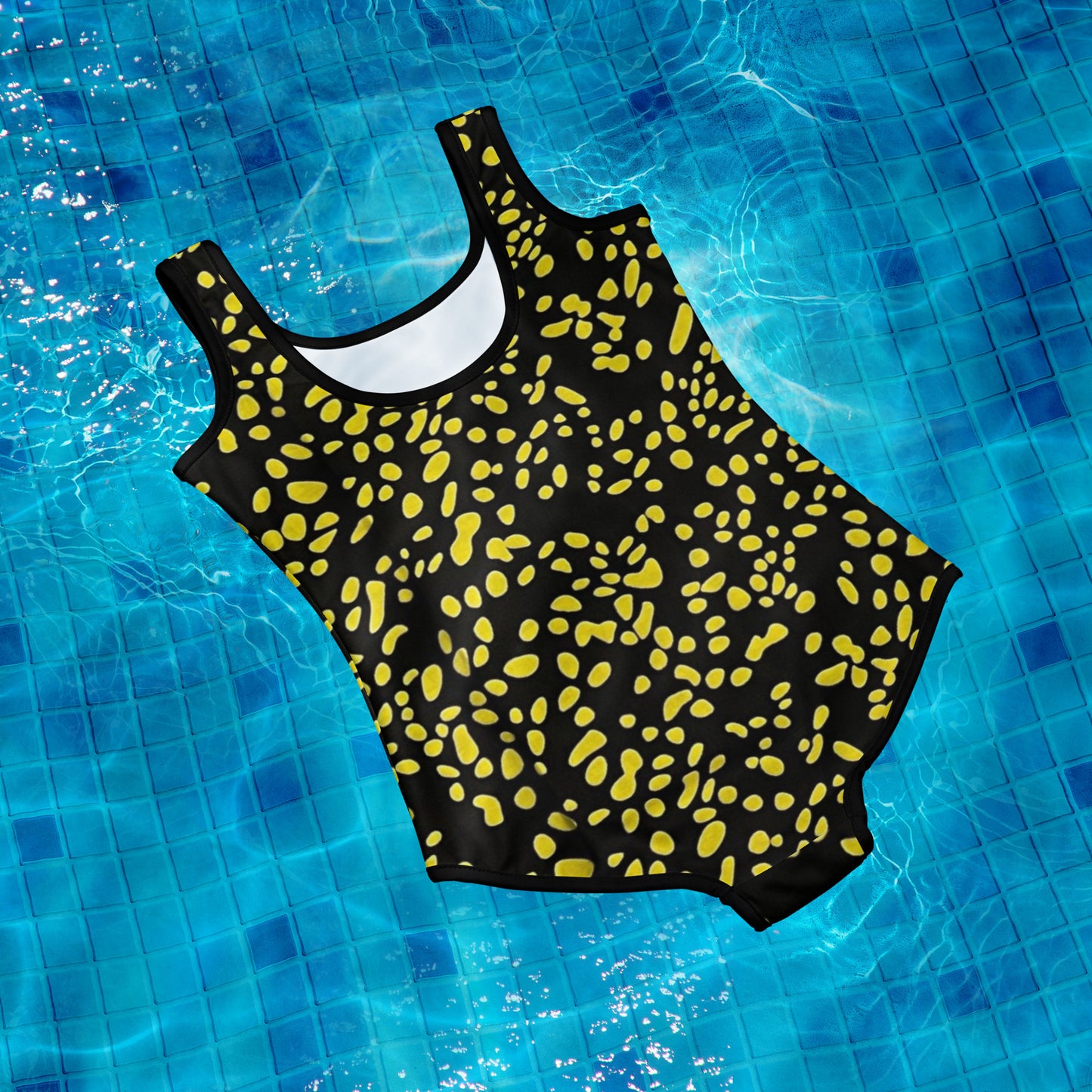 Yellow Dots Adire Youth Swimsuit