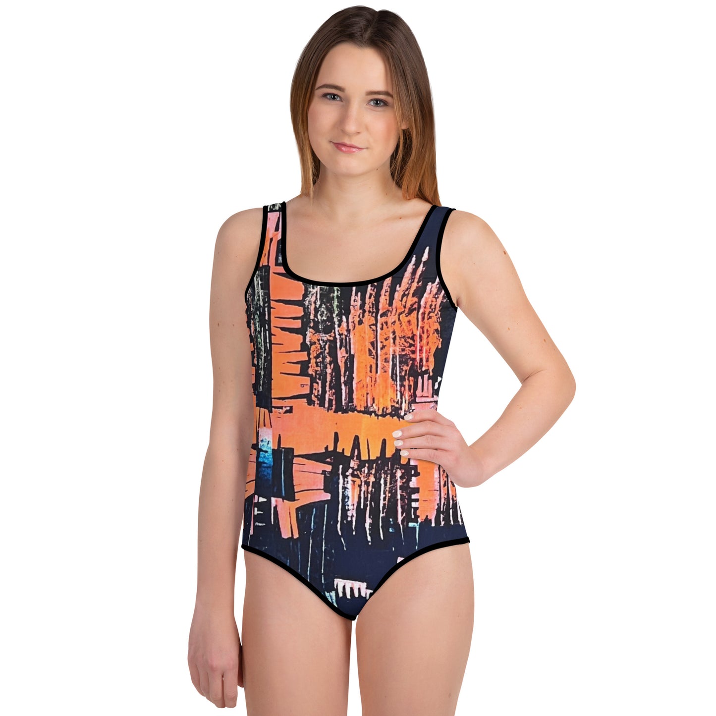 Colourful Adire Youth Swimsuit