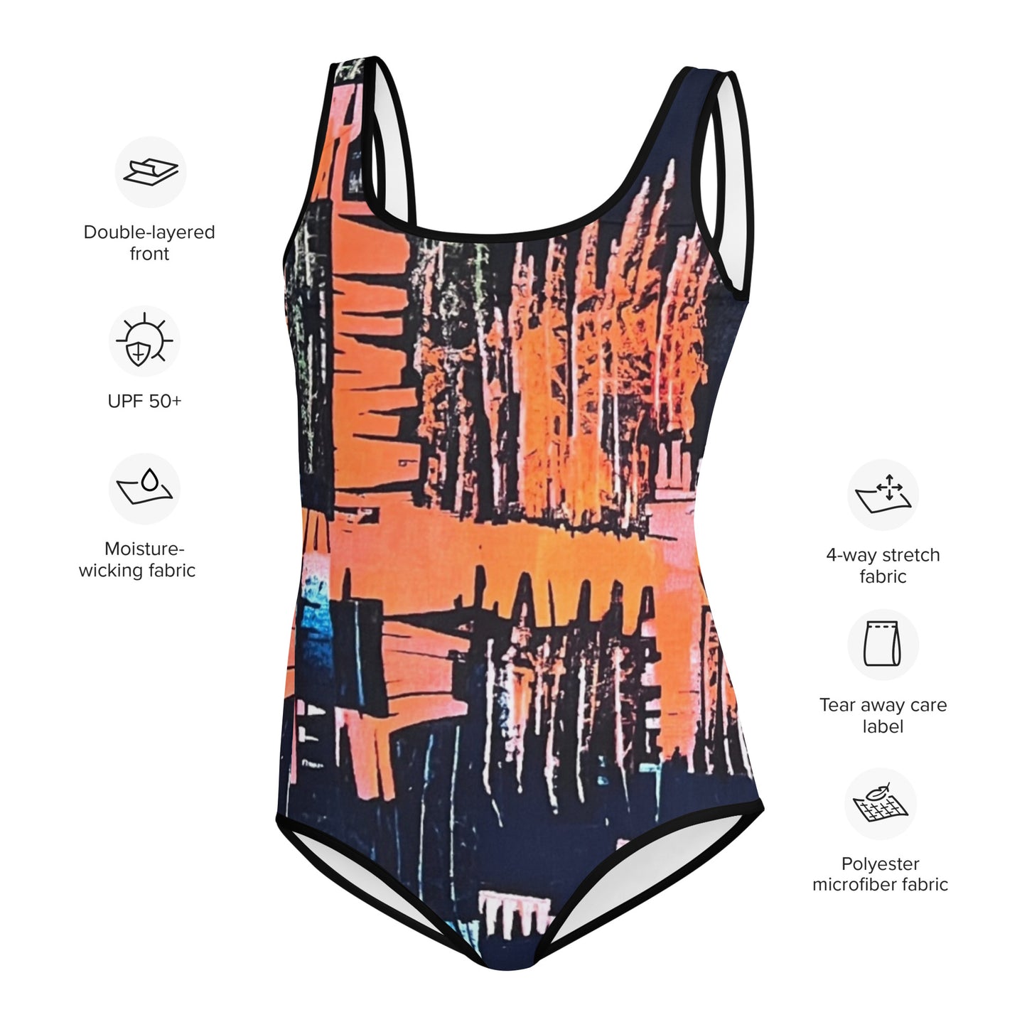 Colourful Adire Youth Swimsuit