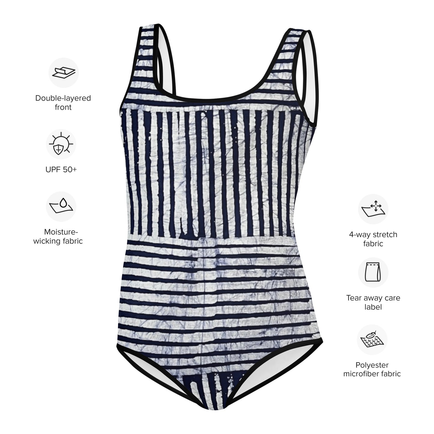 Stripey Adire Youth Swimsuit