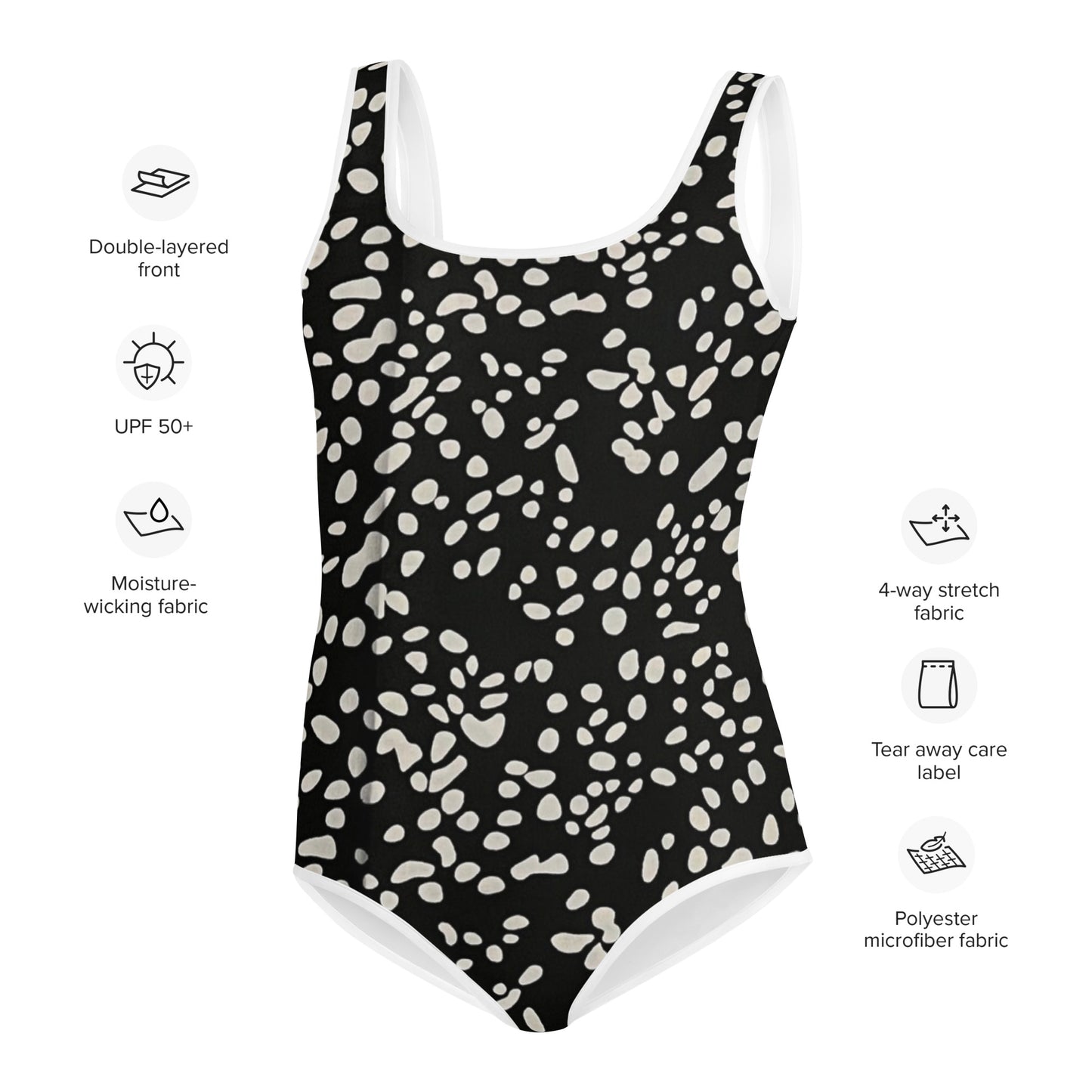 White Dots Adire Youth Swimsuit